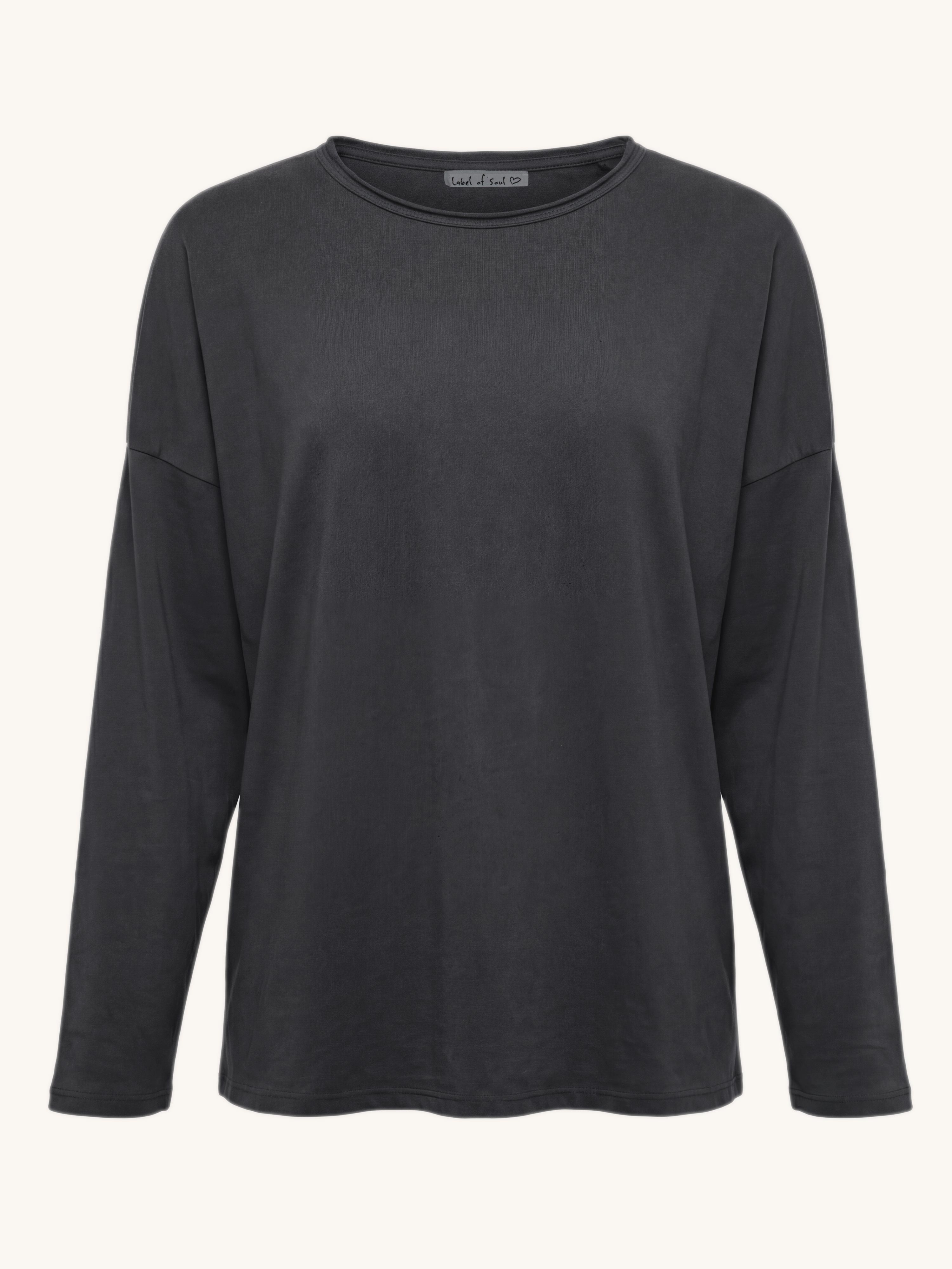 Basic Langarmshirt - Anthrazit