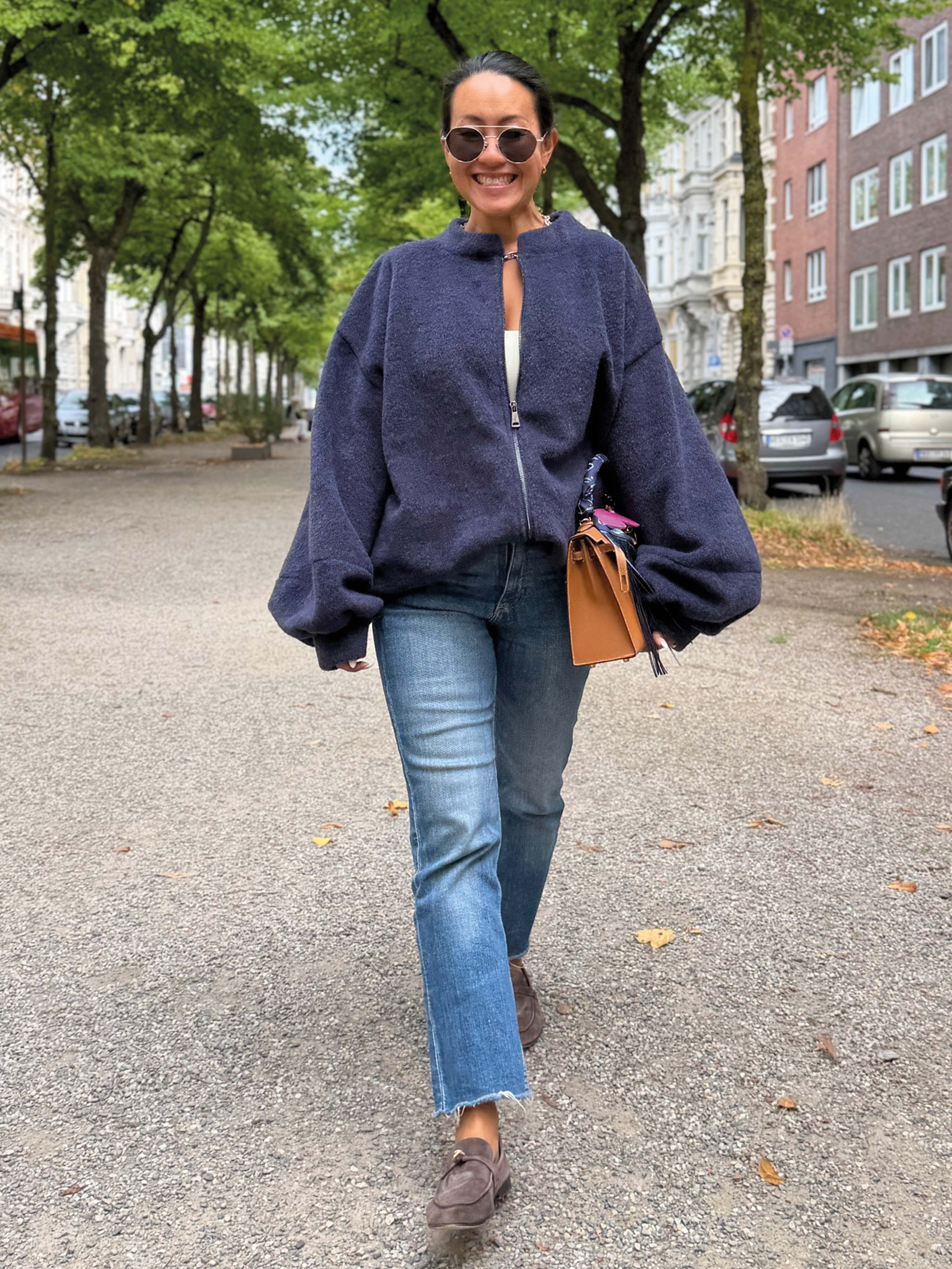 Oversize Jacke mit Taschen - SIGNATURE - Navy