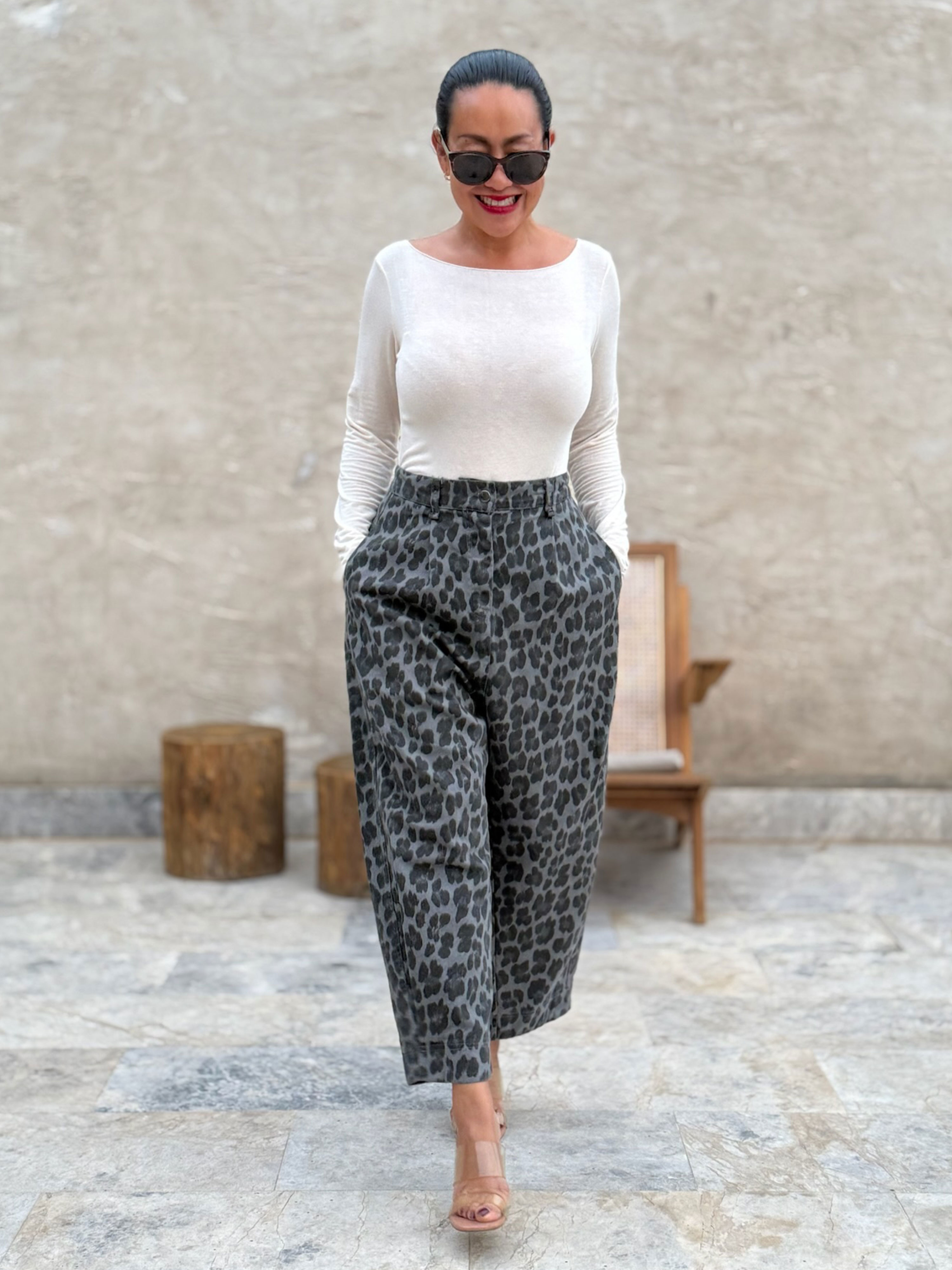 Balloon Jeans Hose - Leo Grau - L
