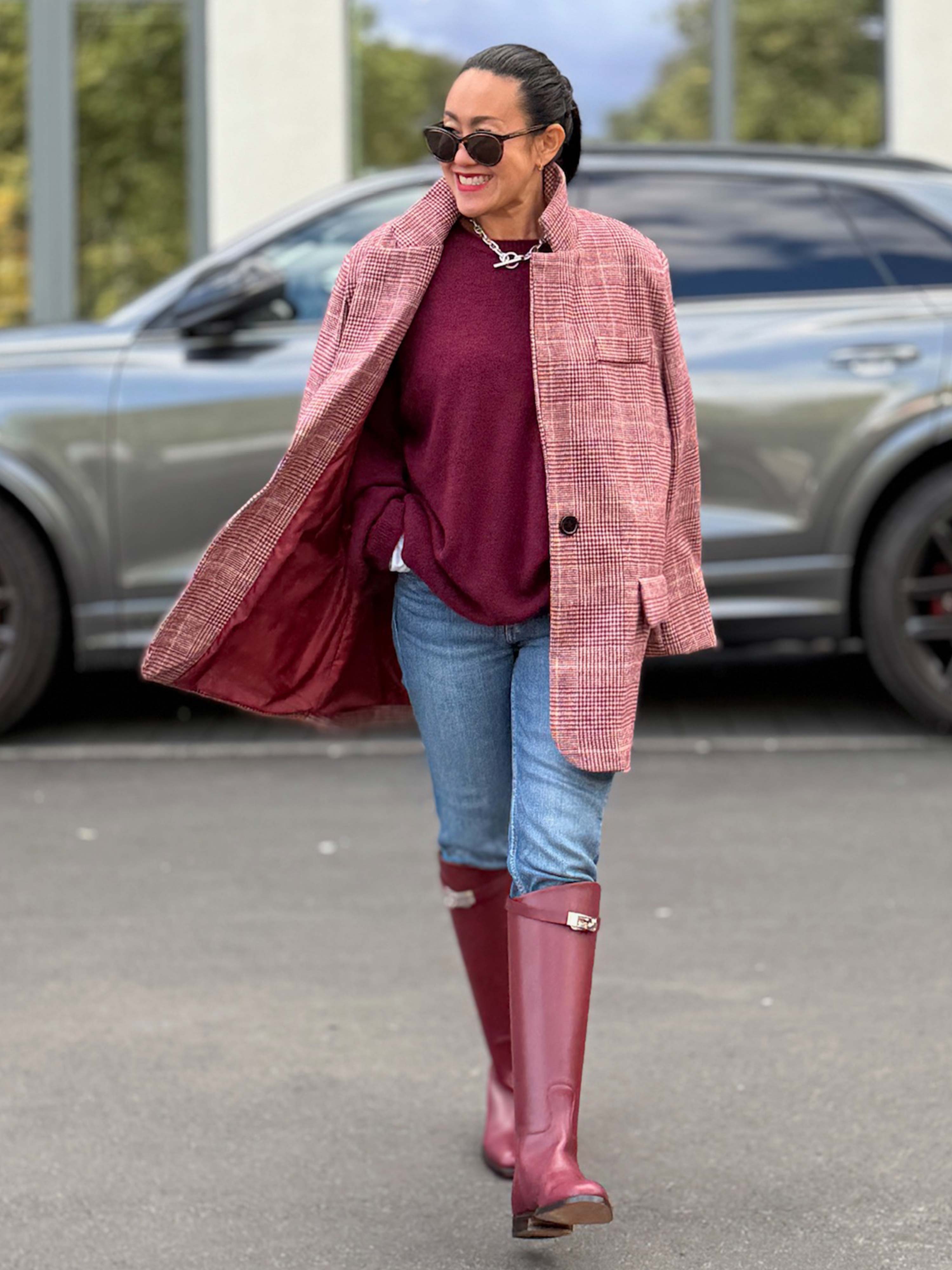 Oversize Blazer Jacke - KARO - Rouge Oversize Blazer Jacke - KARO - Rouge