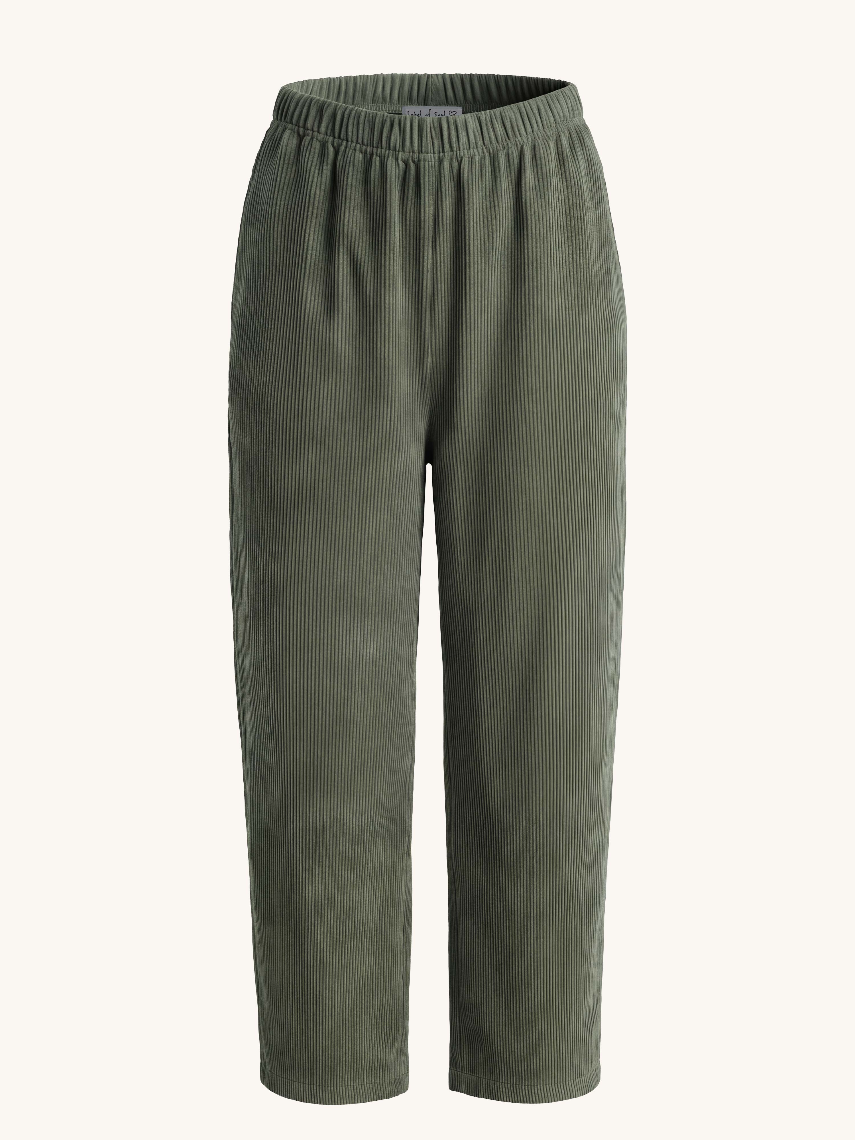Cordhose mit zulaufendem Bein - Salbei
