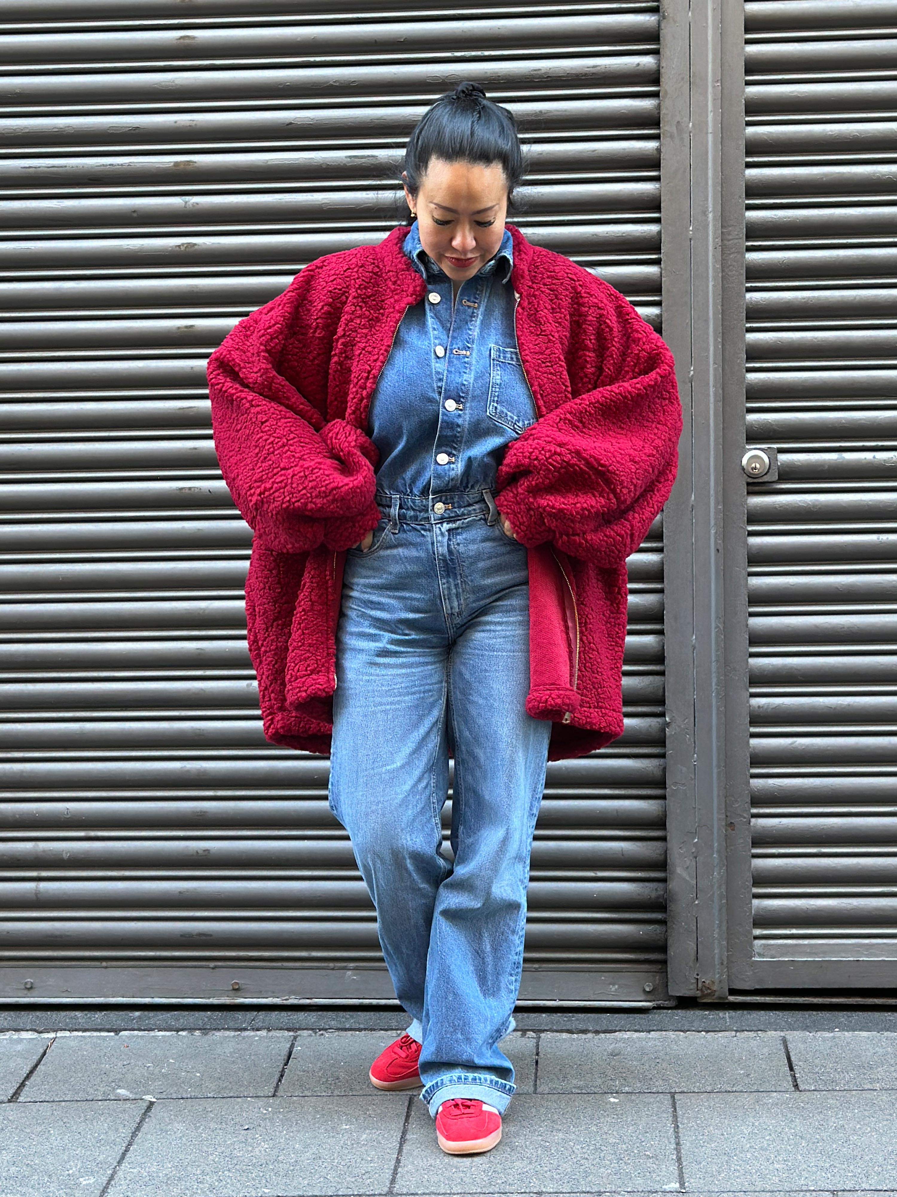 Teddylook Jacke mit Zipper - ICON - Rouge Teddylook Jacke mit Zipper - ICON - Rouge