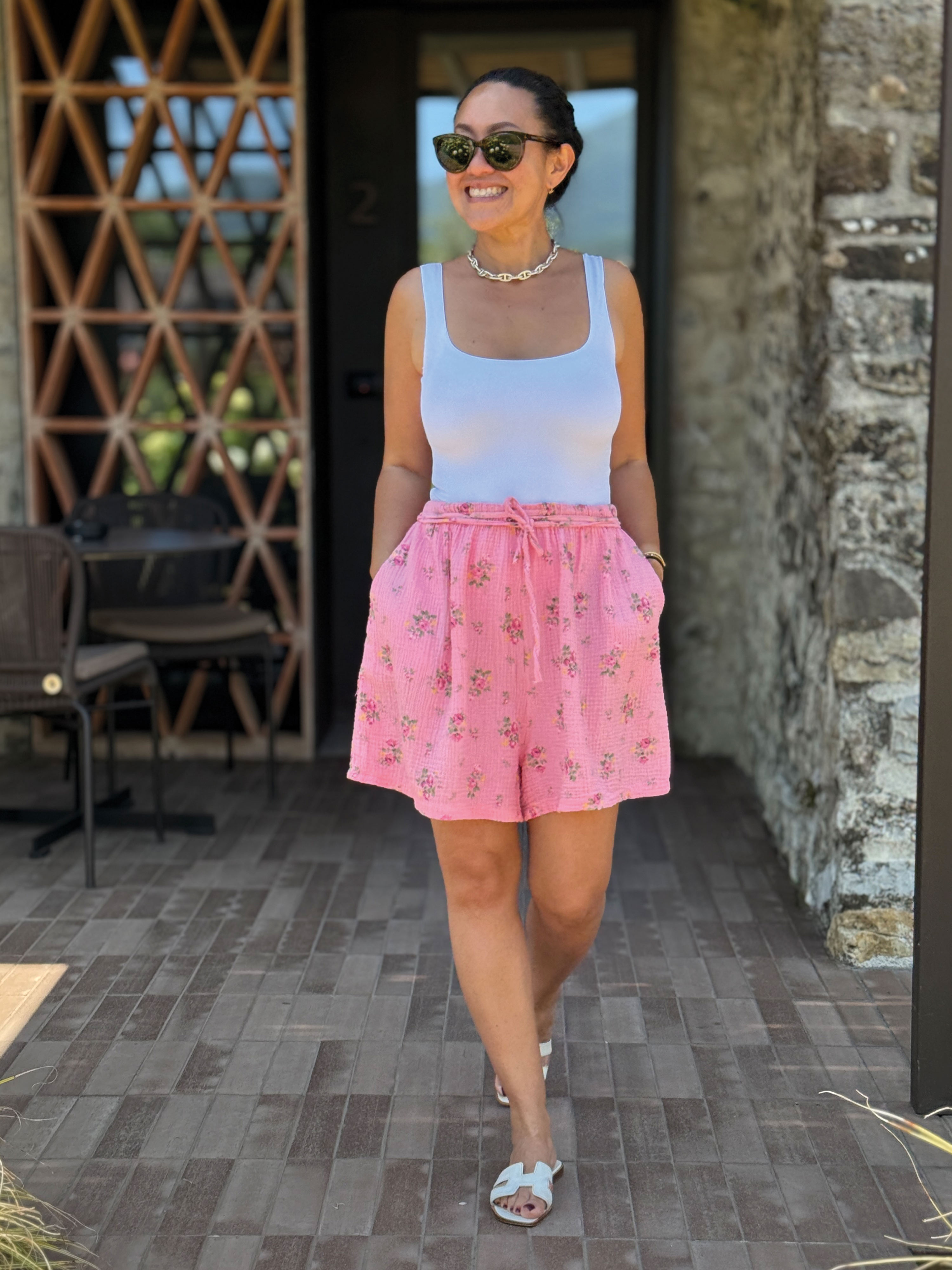 Musselin Bermuda Shorts - SUMMER BREEZE - Blossom