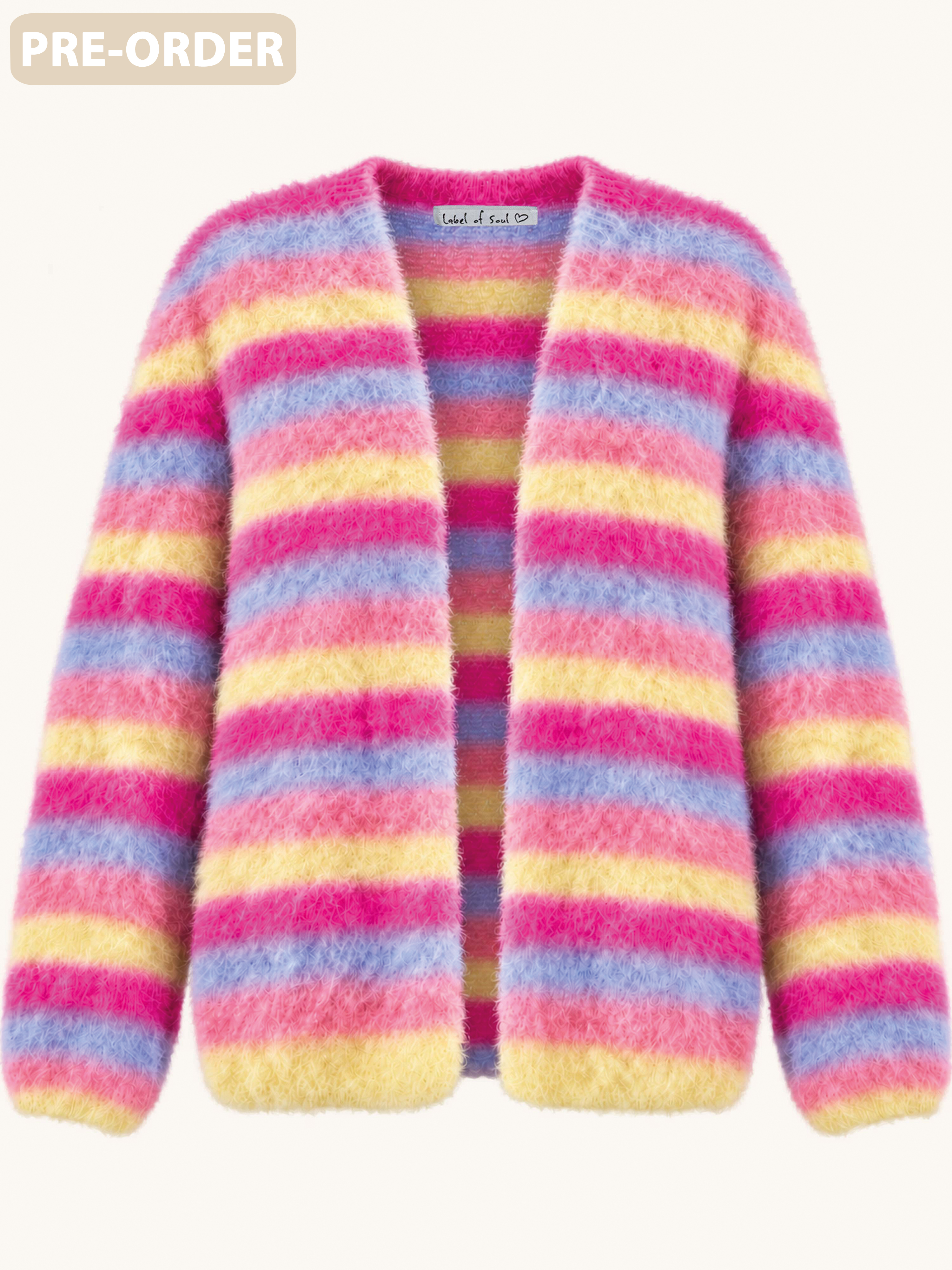 PRE-ORDER: Oversize Cardigan - FLUFFY - Rainbow Bunt