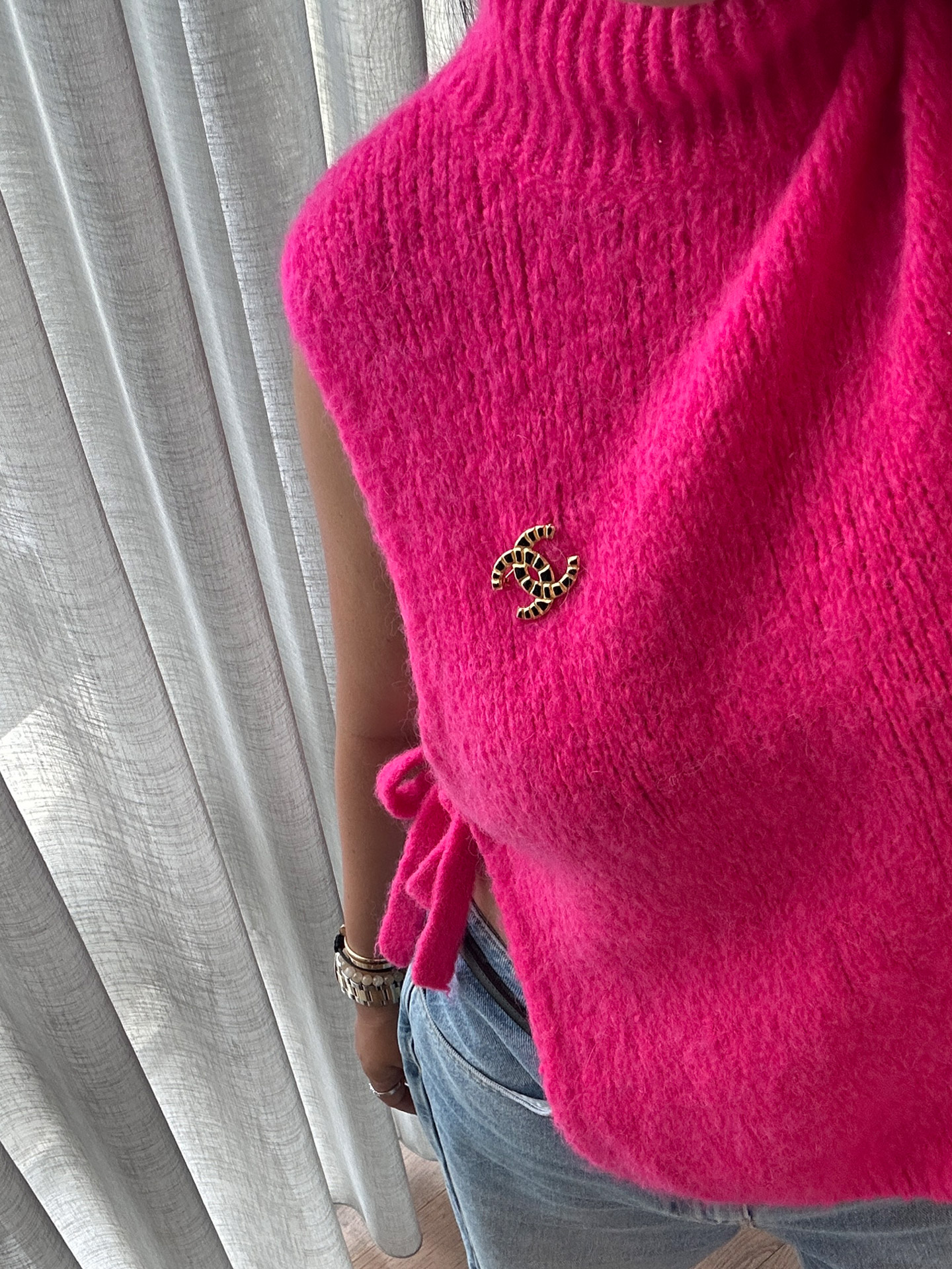 Pullunder mit Baby-Alpakawollanteil - Neon Pink