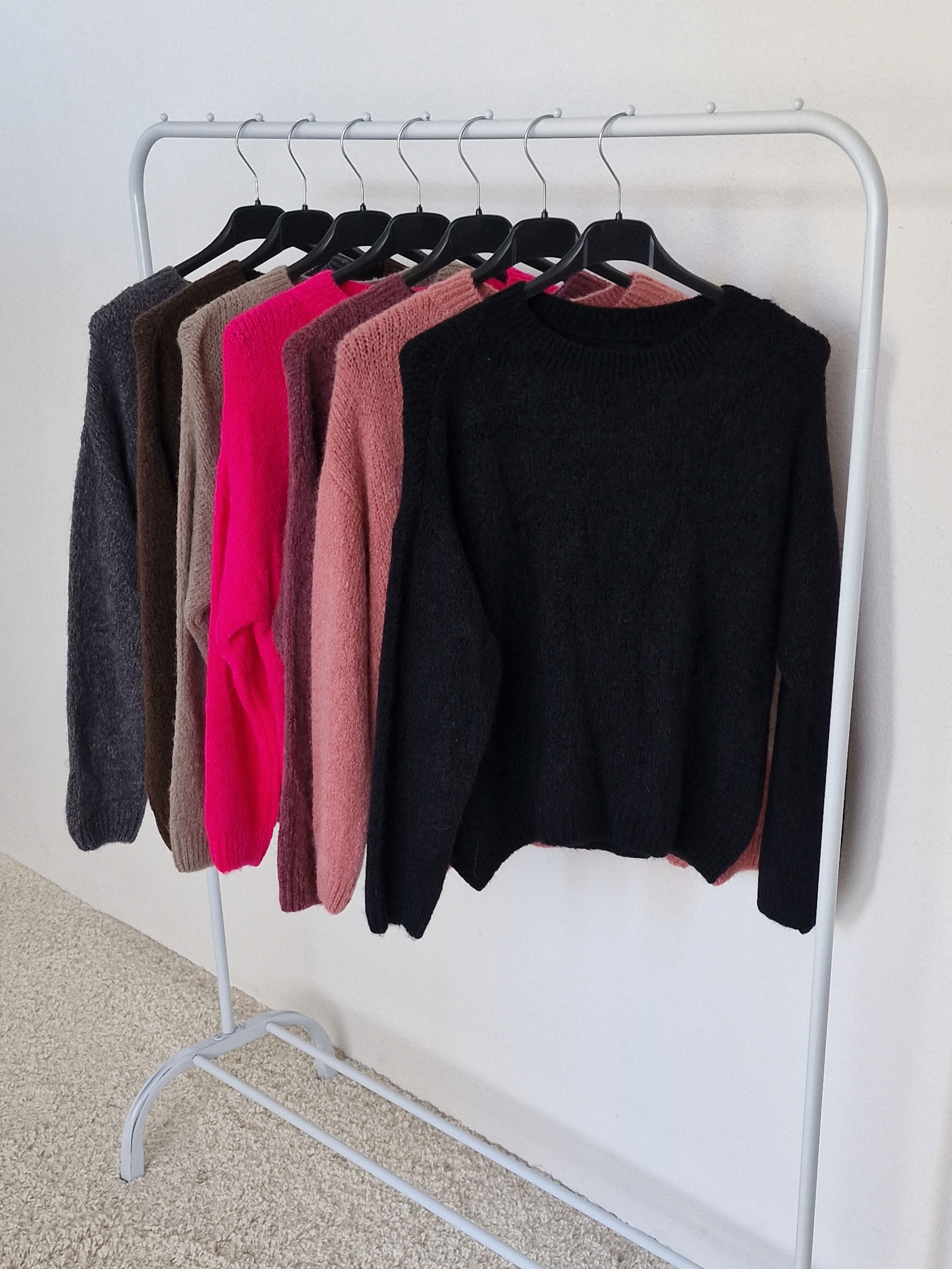 Pullover mit Baby-Alpakawollanteil - Schwarz Pullover mit Baby-Alpakawollanteil - Schwarz