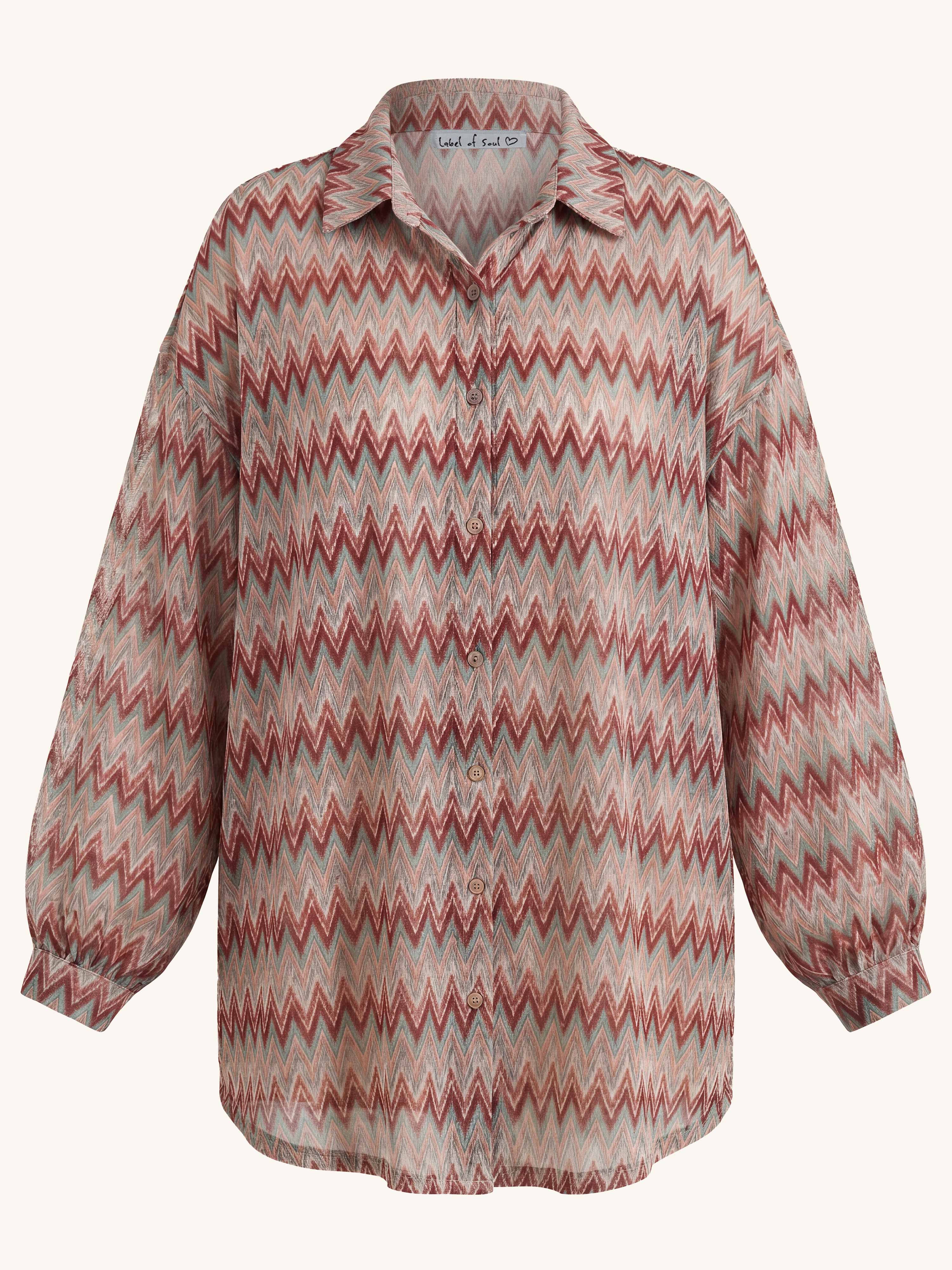 Long Oversize Bluse - IBIZA BREEZE - Burgundy
