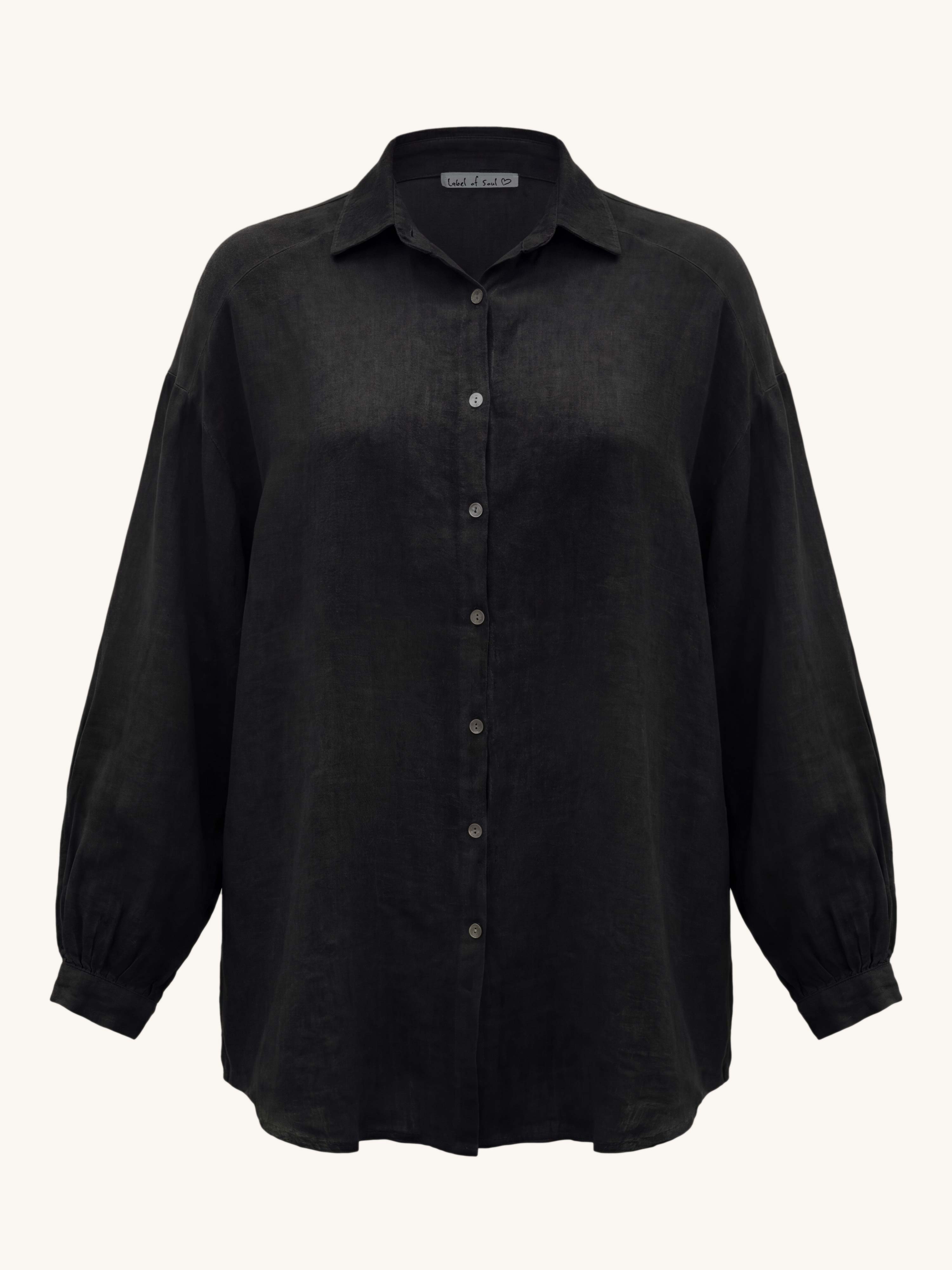 Cotton Long Oversize Bluse - Must Have - Schwarz