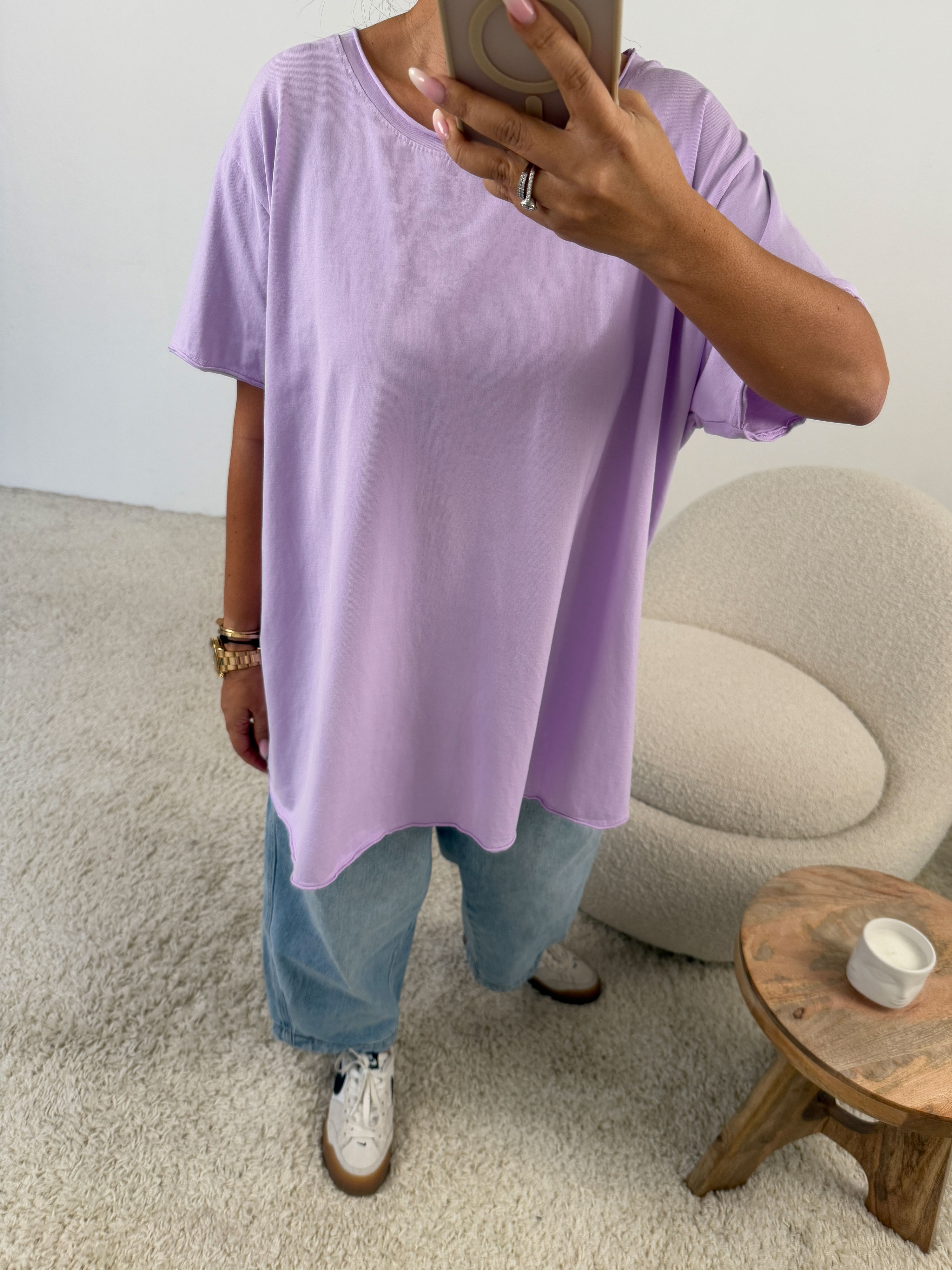 Basic Kurzarmshirt - Flieder Basic Kurzarmshirt - Flieder