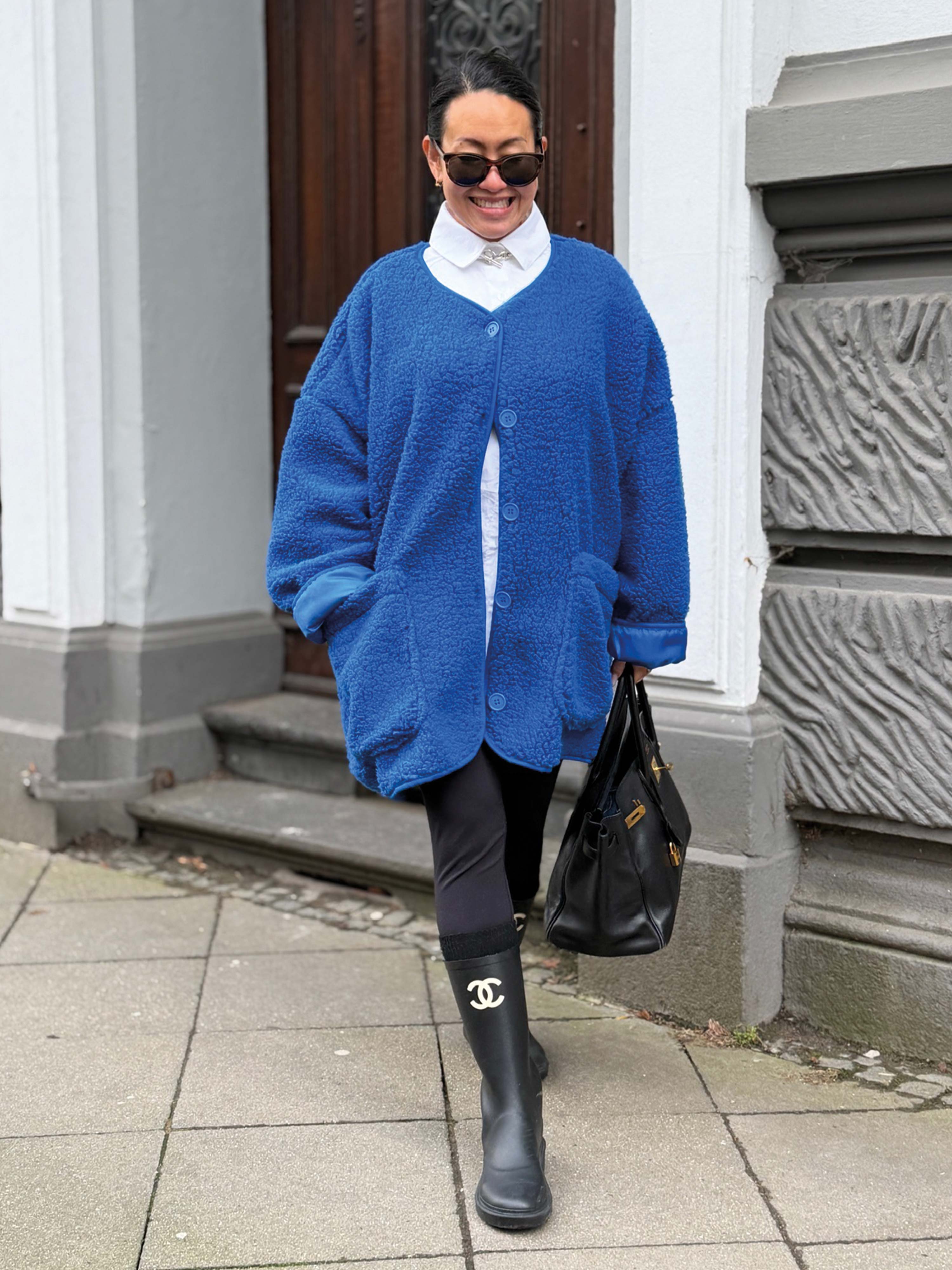 Teddylook Oversize Jacke - ICON - Royalblau