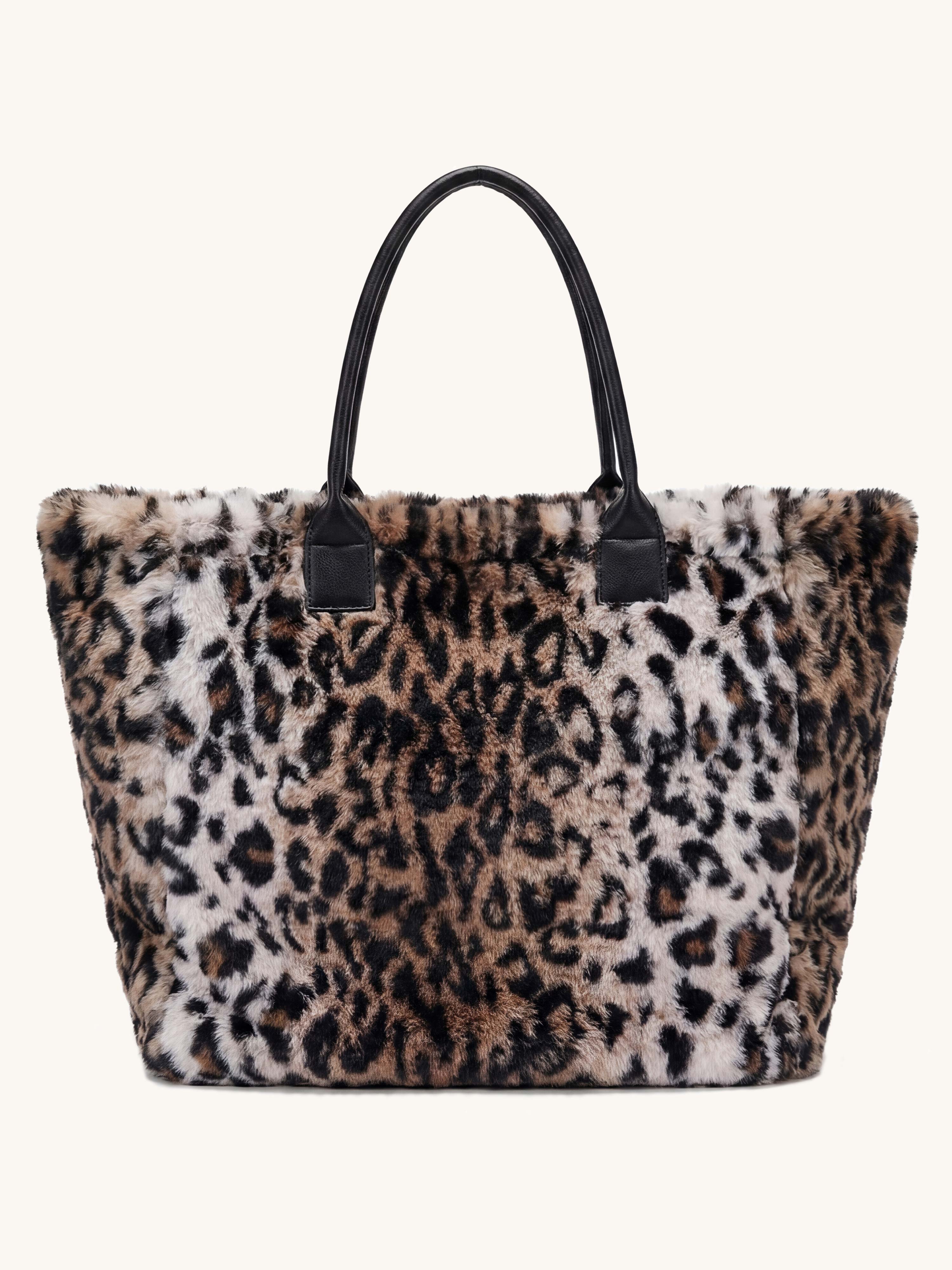 Kunstfell Tasche - LEOPARD - Beige