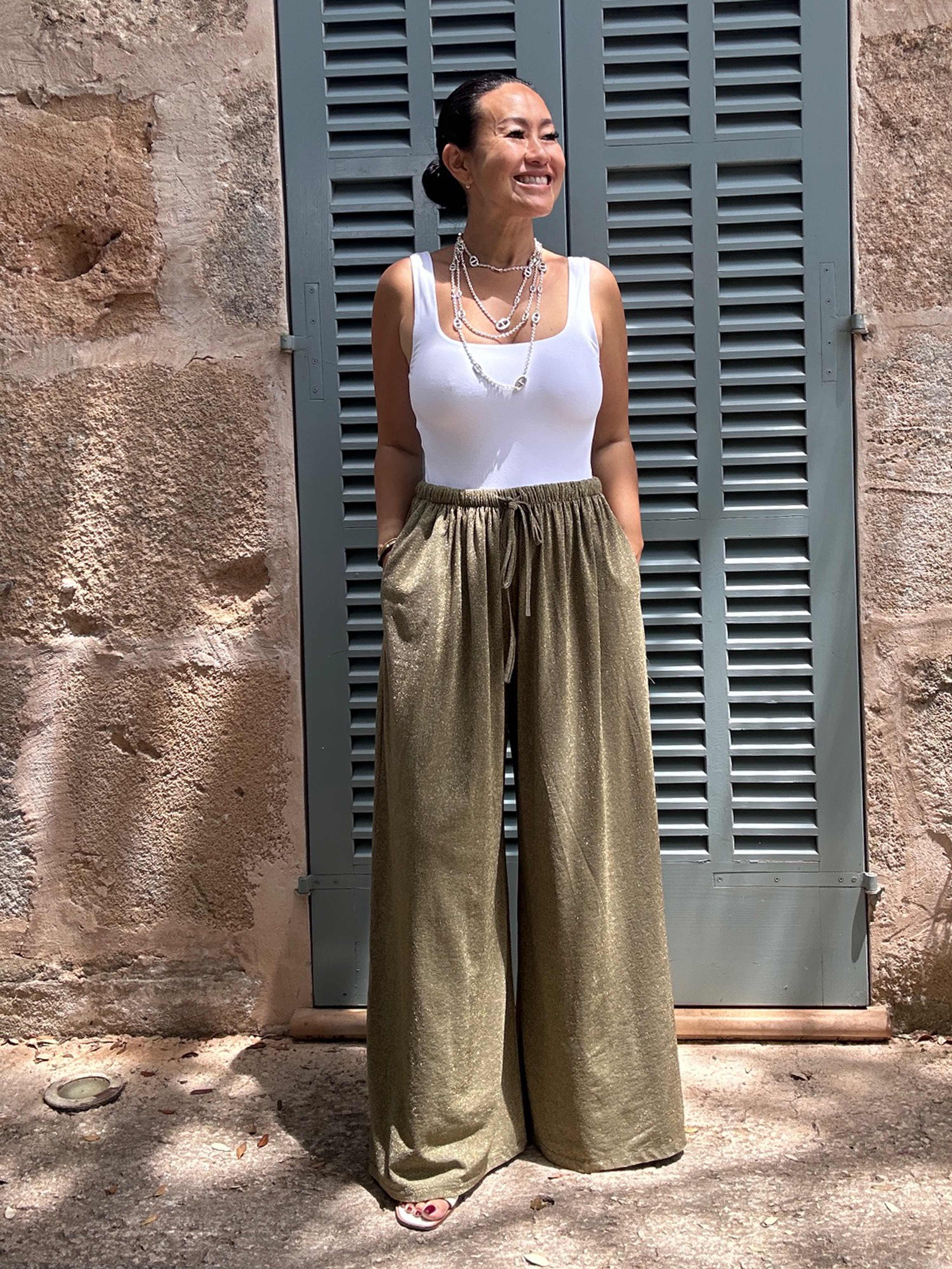 Palazzo Culotte Hose - SPARKLE - Olive