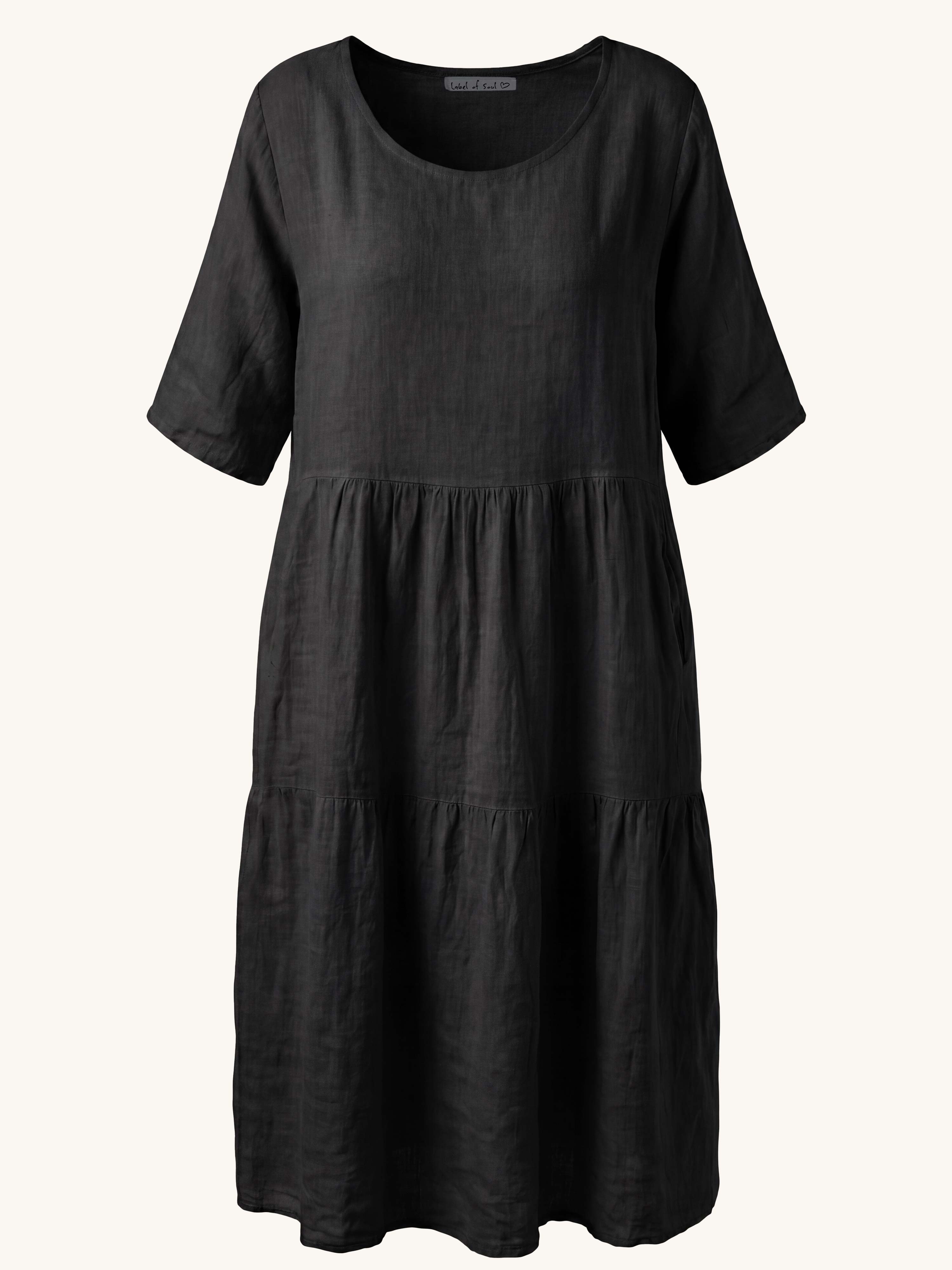 Leinenkleid Verona - Schwarz