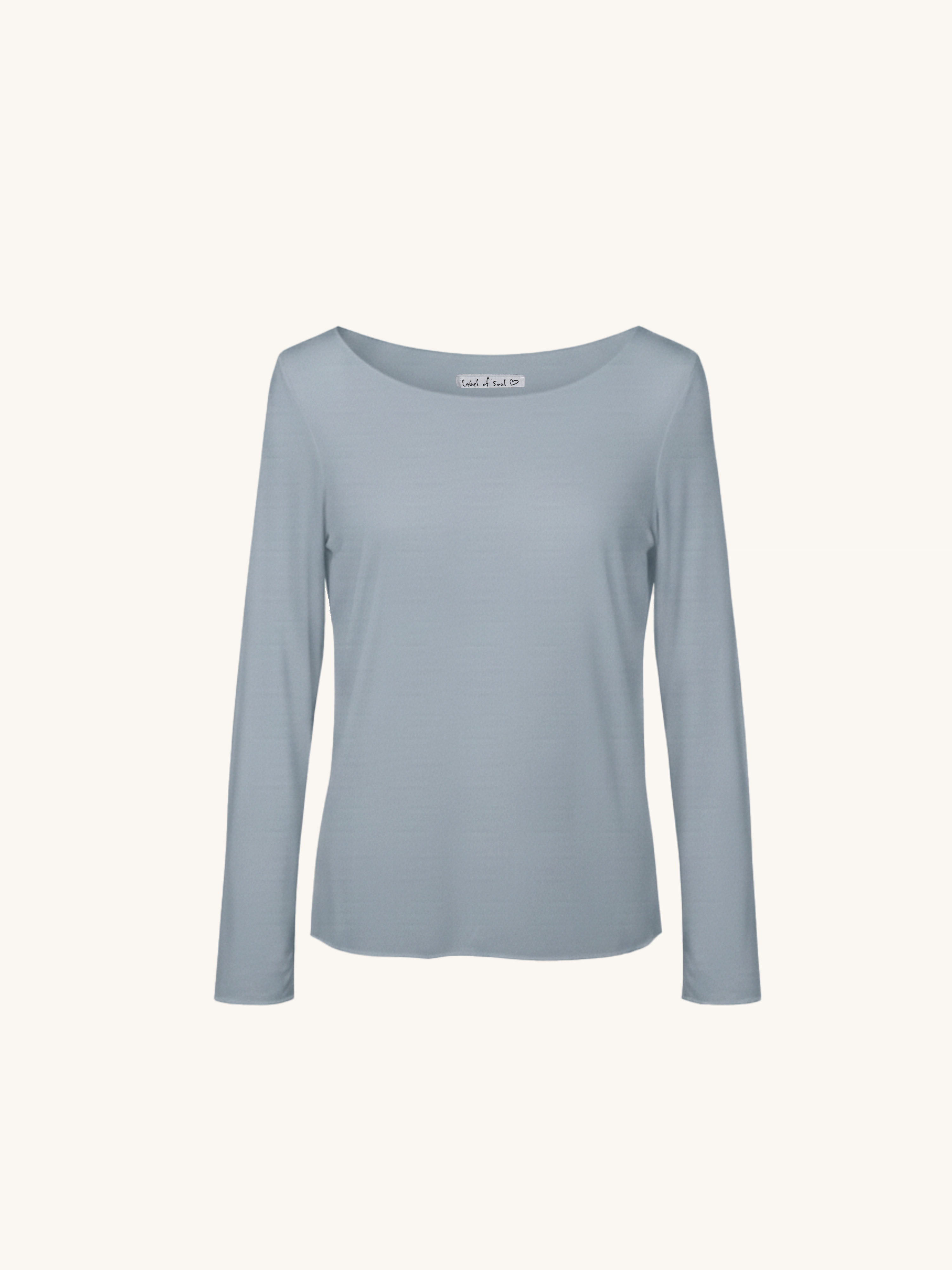Soft Langarmshirt mit Kaschmiranteil - Hellgrau