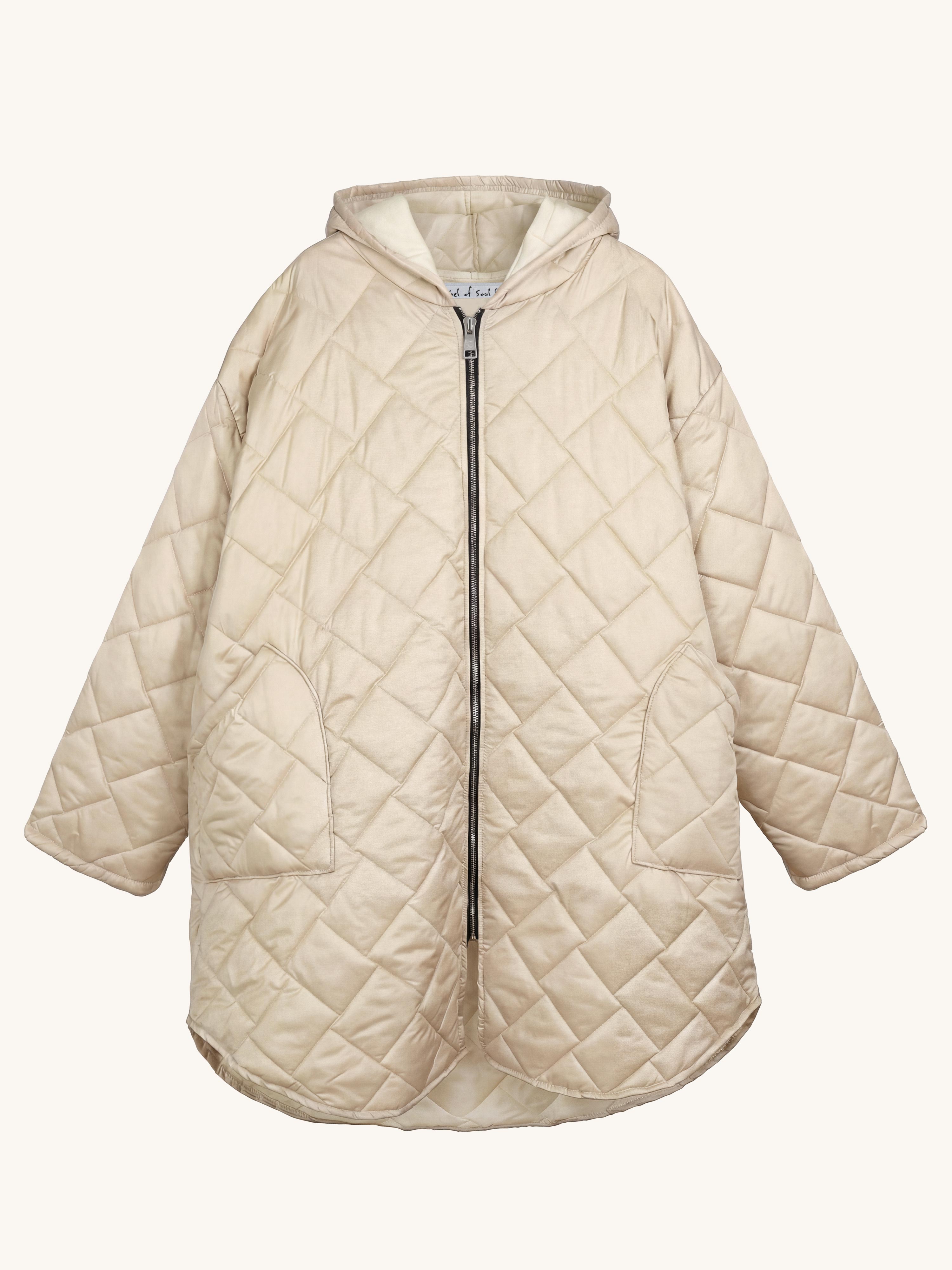 CURVY Steppjacke mit Kapuze - Beige