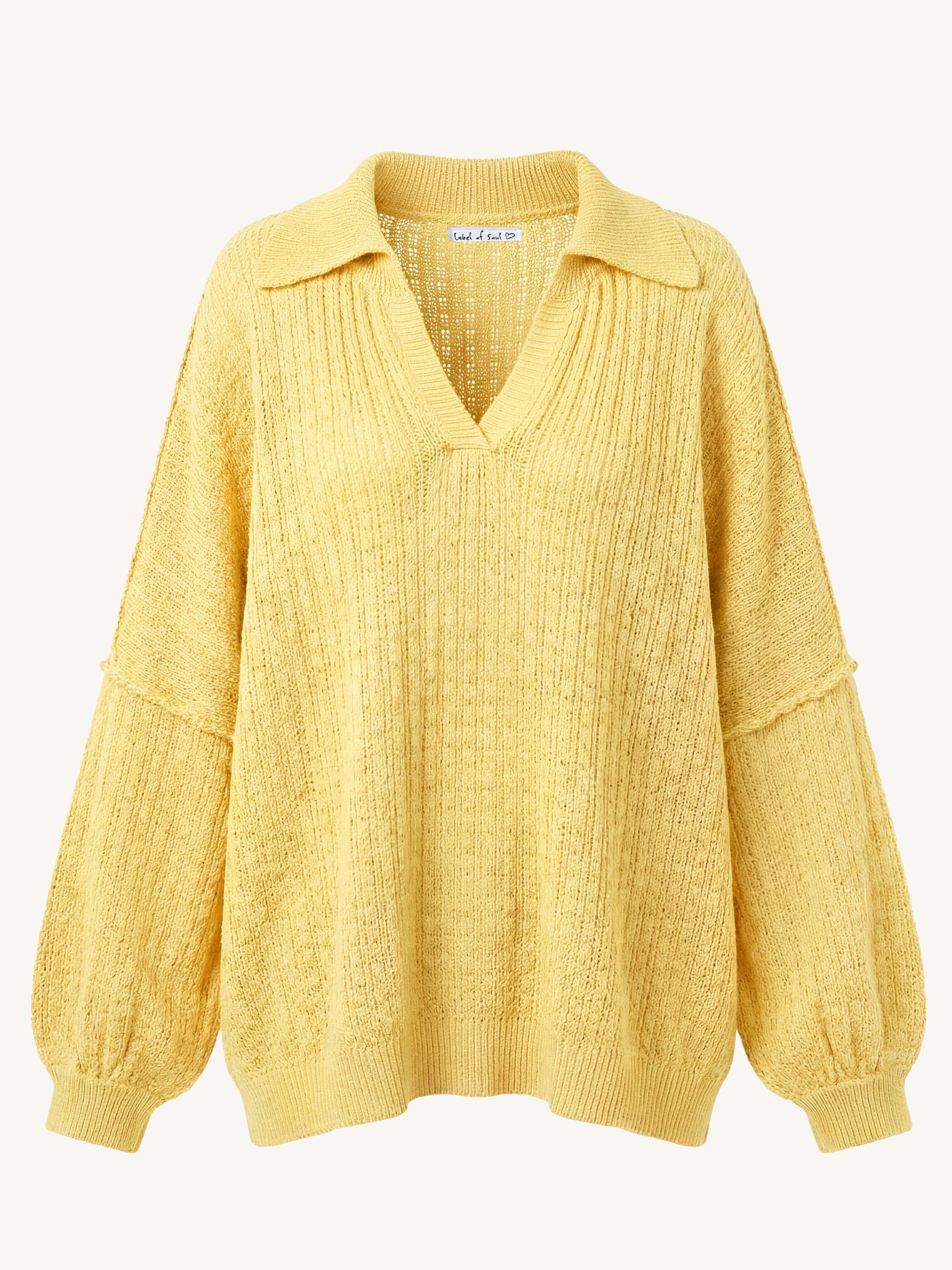 Oversize Häkelpullover MANACOR - Gelb