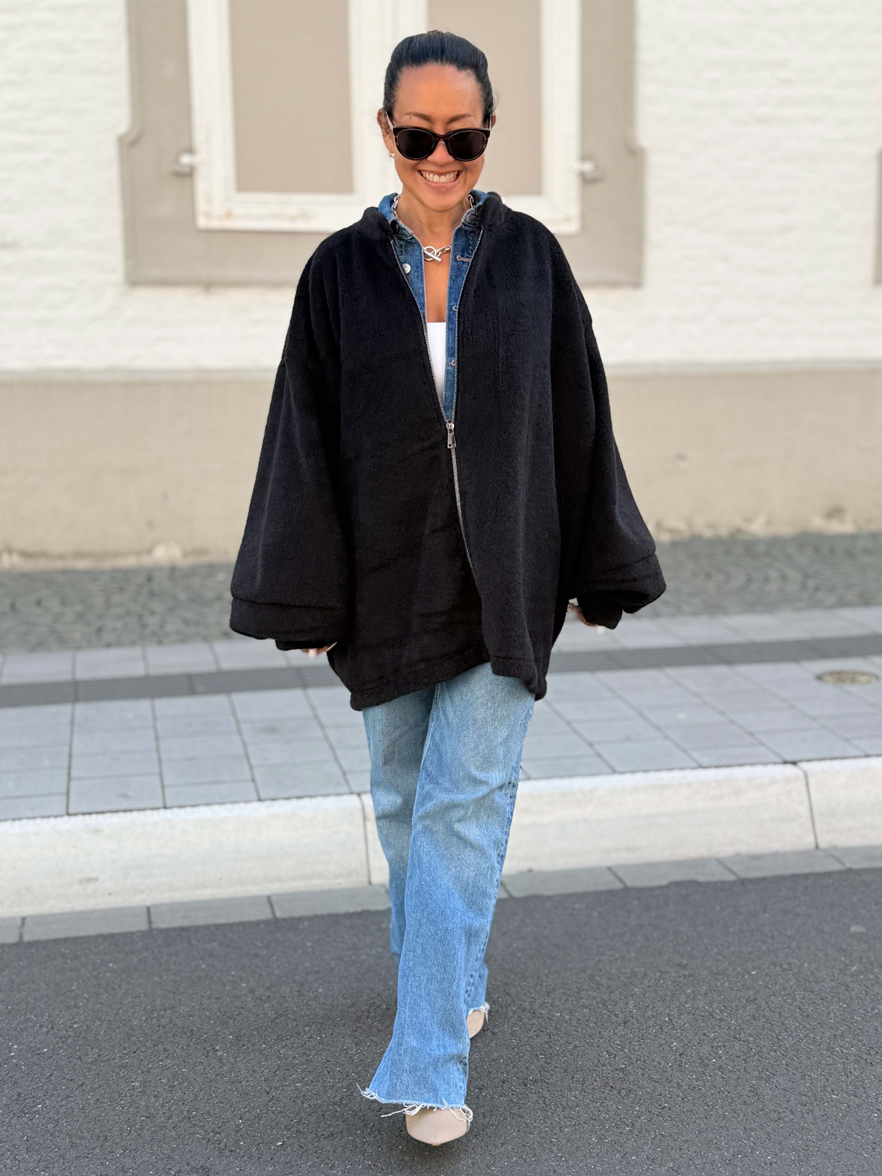 Oversize Jacke mit Taschen - SIGNATURE - Schwarz