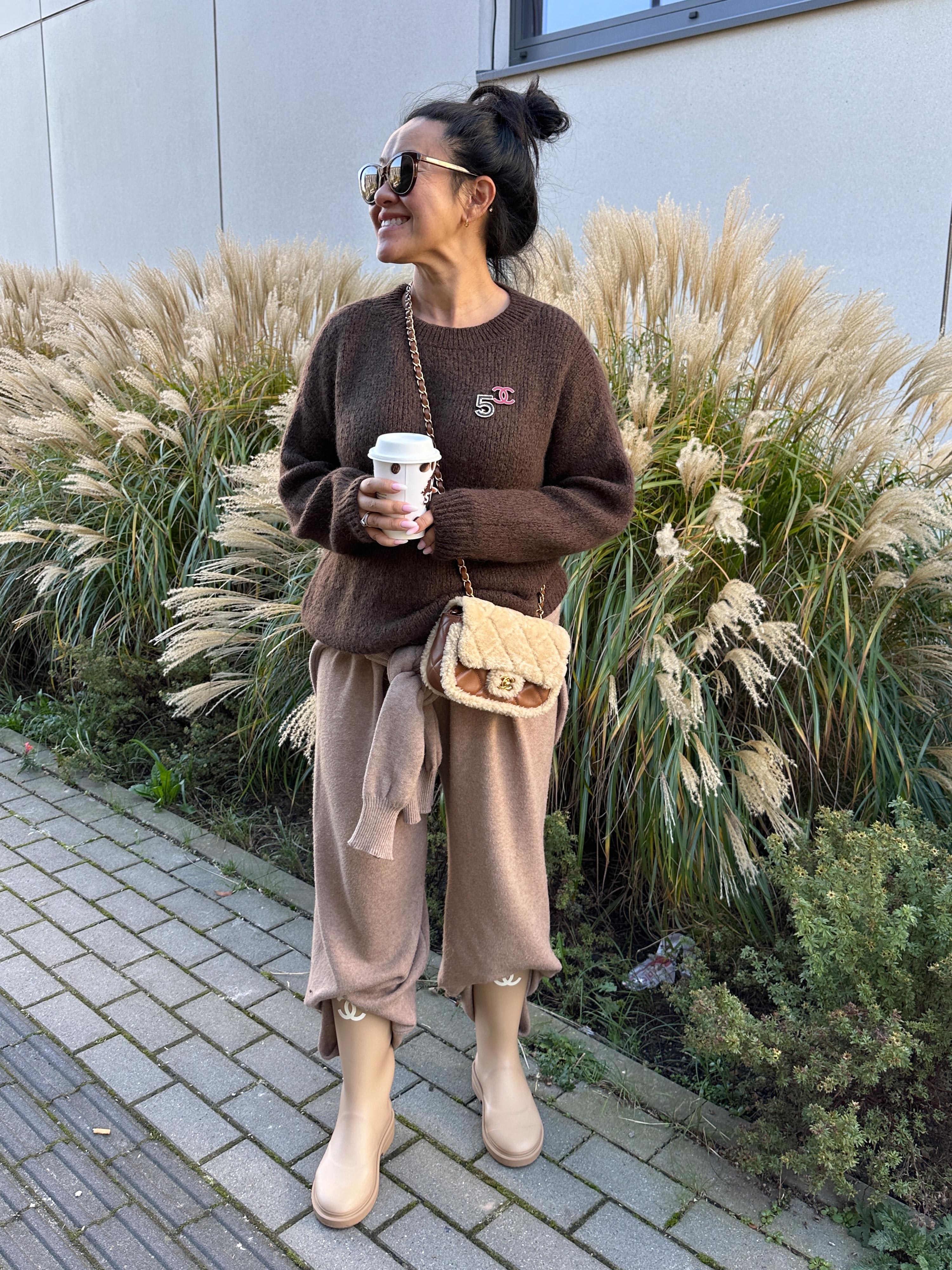 Viskose Strickhose - Camel