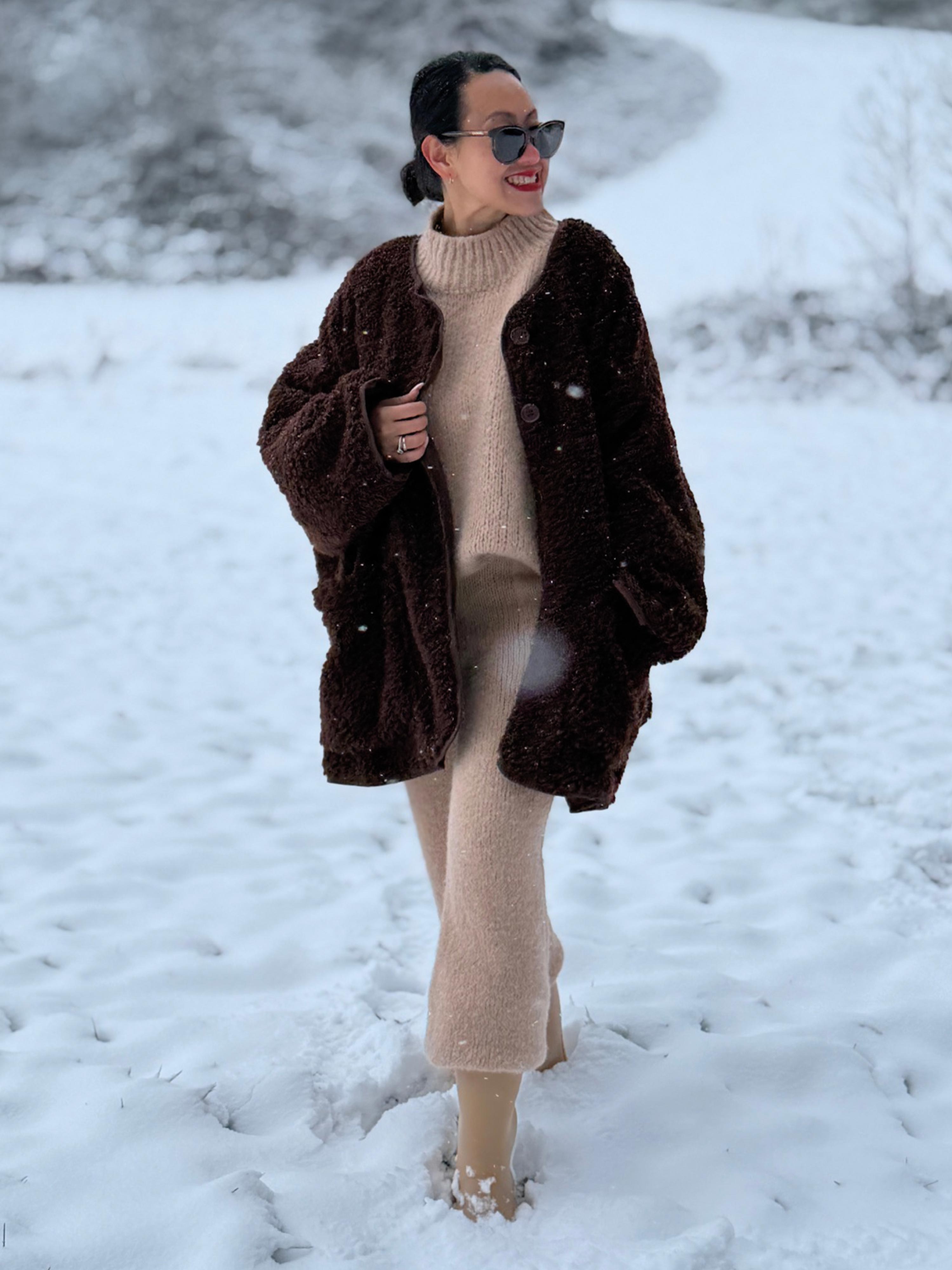 Teddylook Oversize Jacke - ICON - Schoko