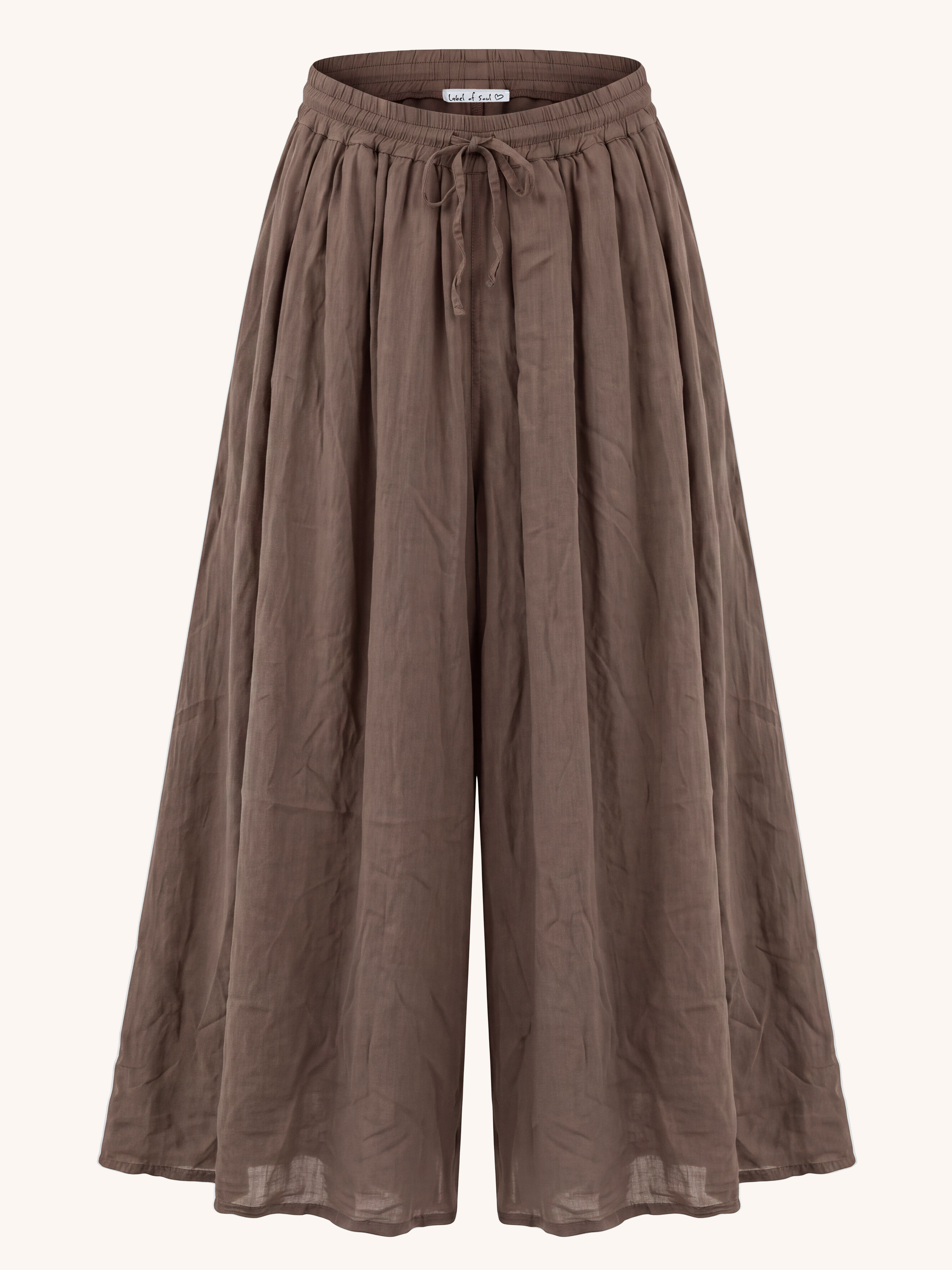 Cotton Oversize Culotte Hose - Fango