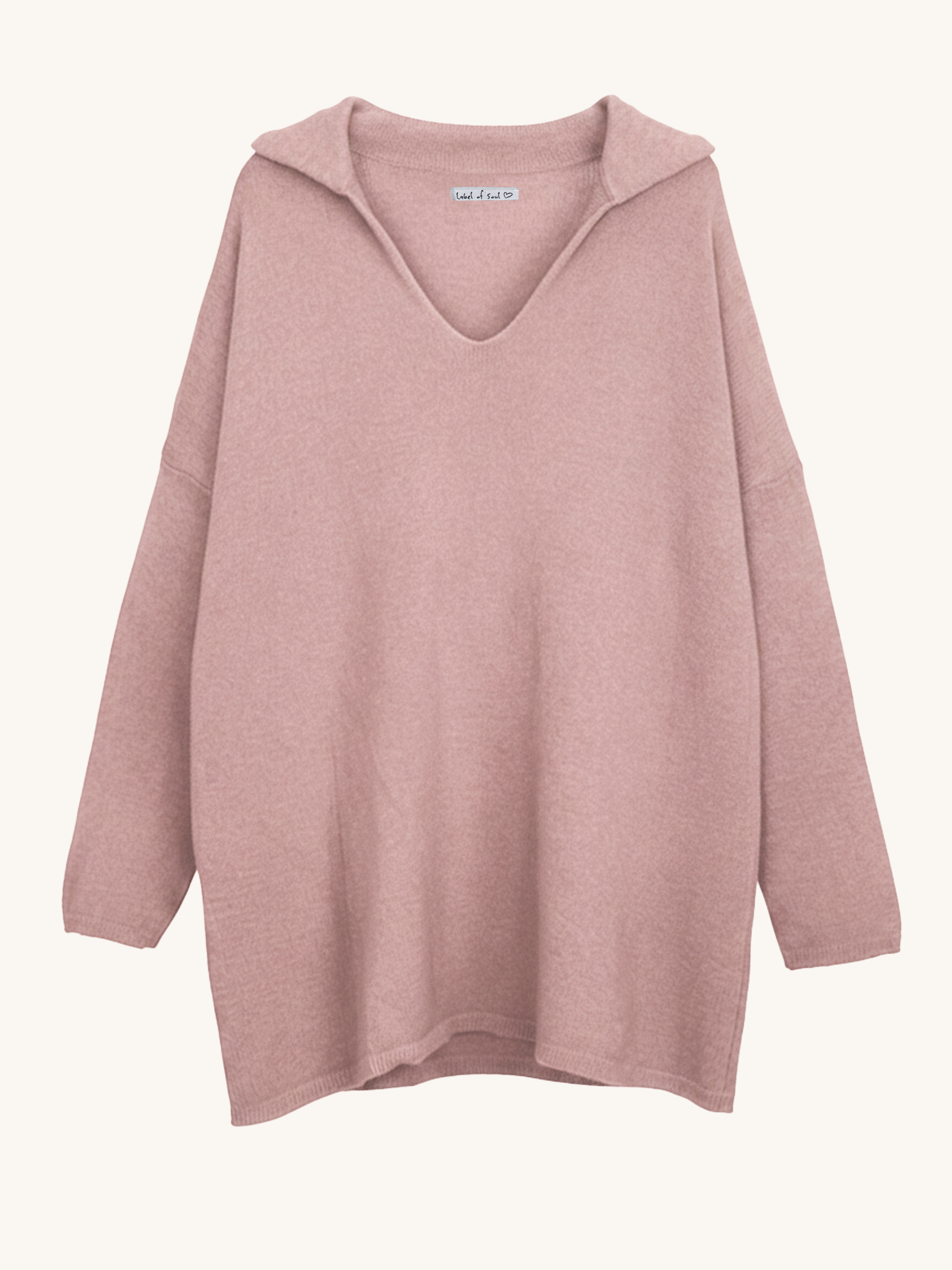 Viskose Pullover mit Kragen - Blush