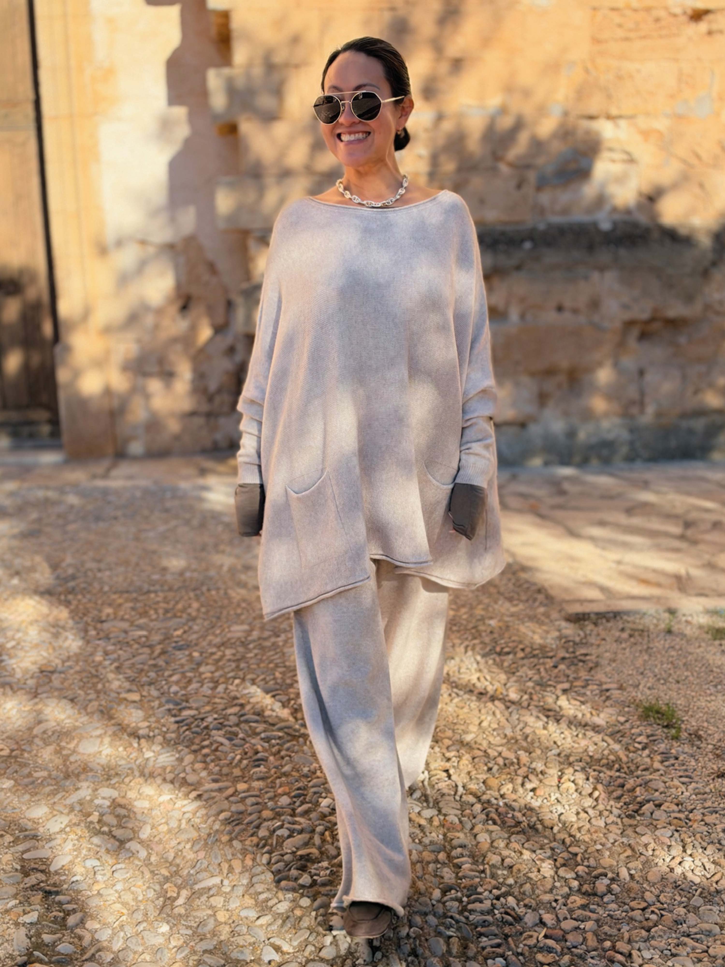 Viskose Strickhose - Oatmeal