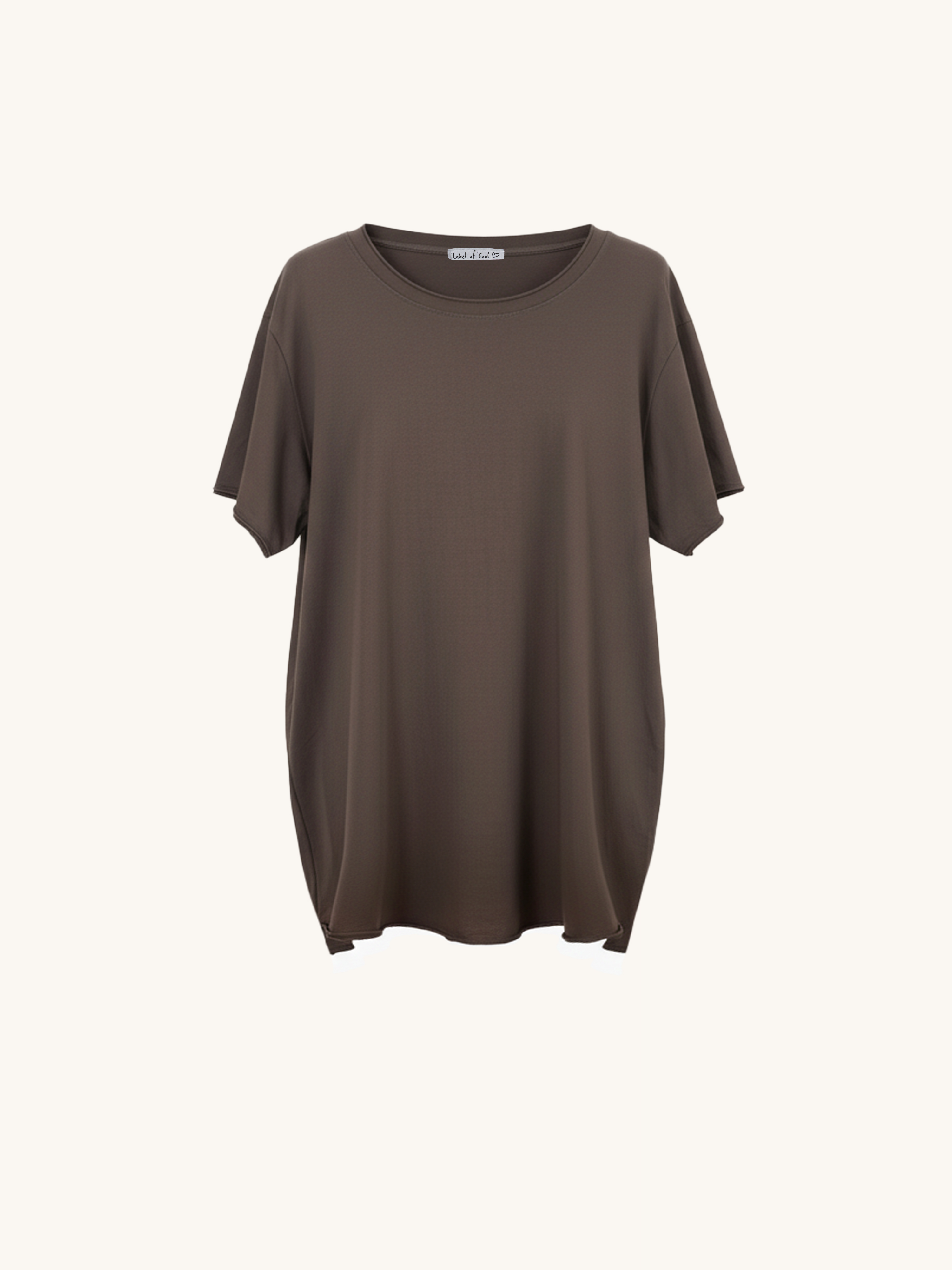 Basic Kurzarmshirt - Schoko