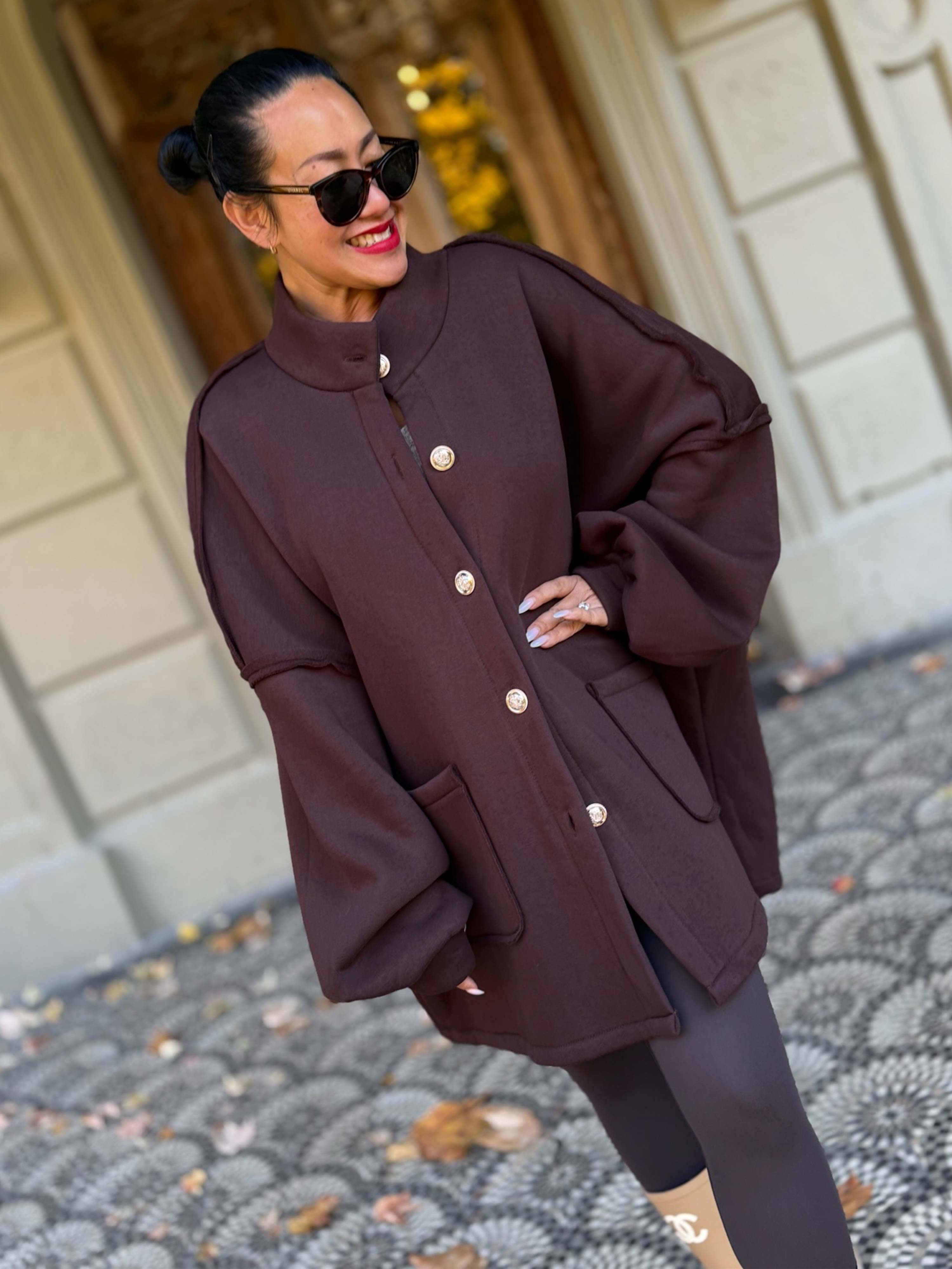 Oversize SOFT Cardigan Jacke - Schoko