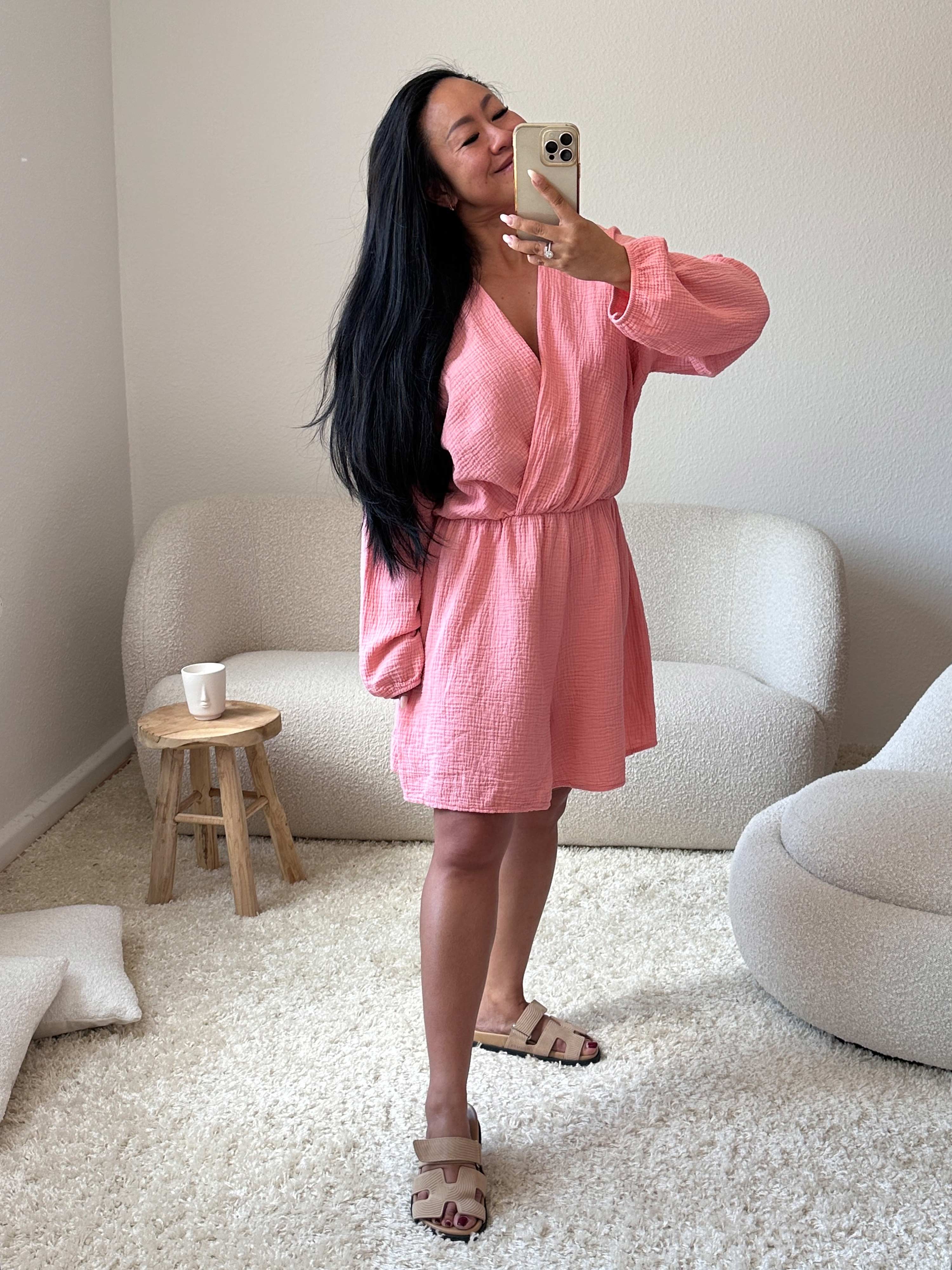 Musselin Jumpsuit LISSABON - Flamingo