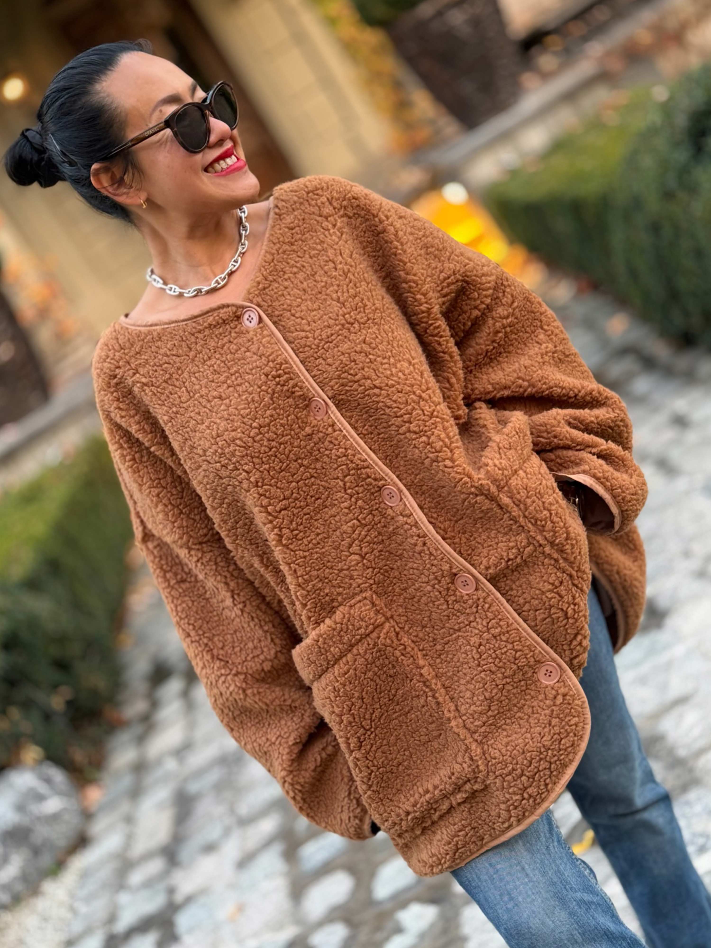 Teddylook Oversize Jacke - ICON - Camel