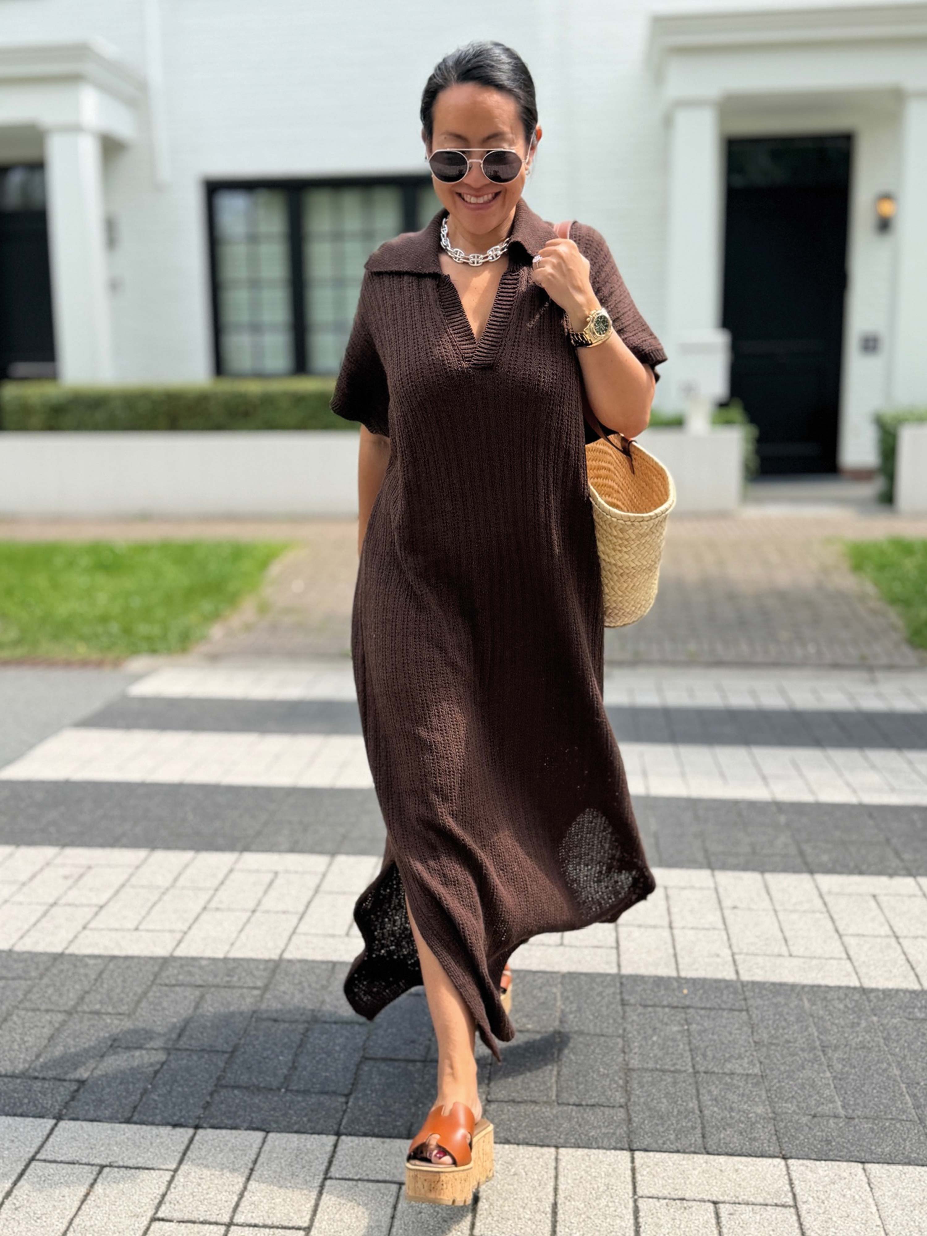 Häkelkleid Manacor - CURVY - Schoko