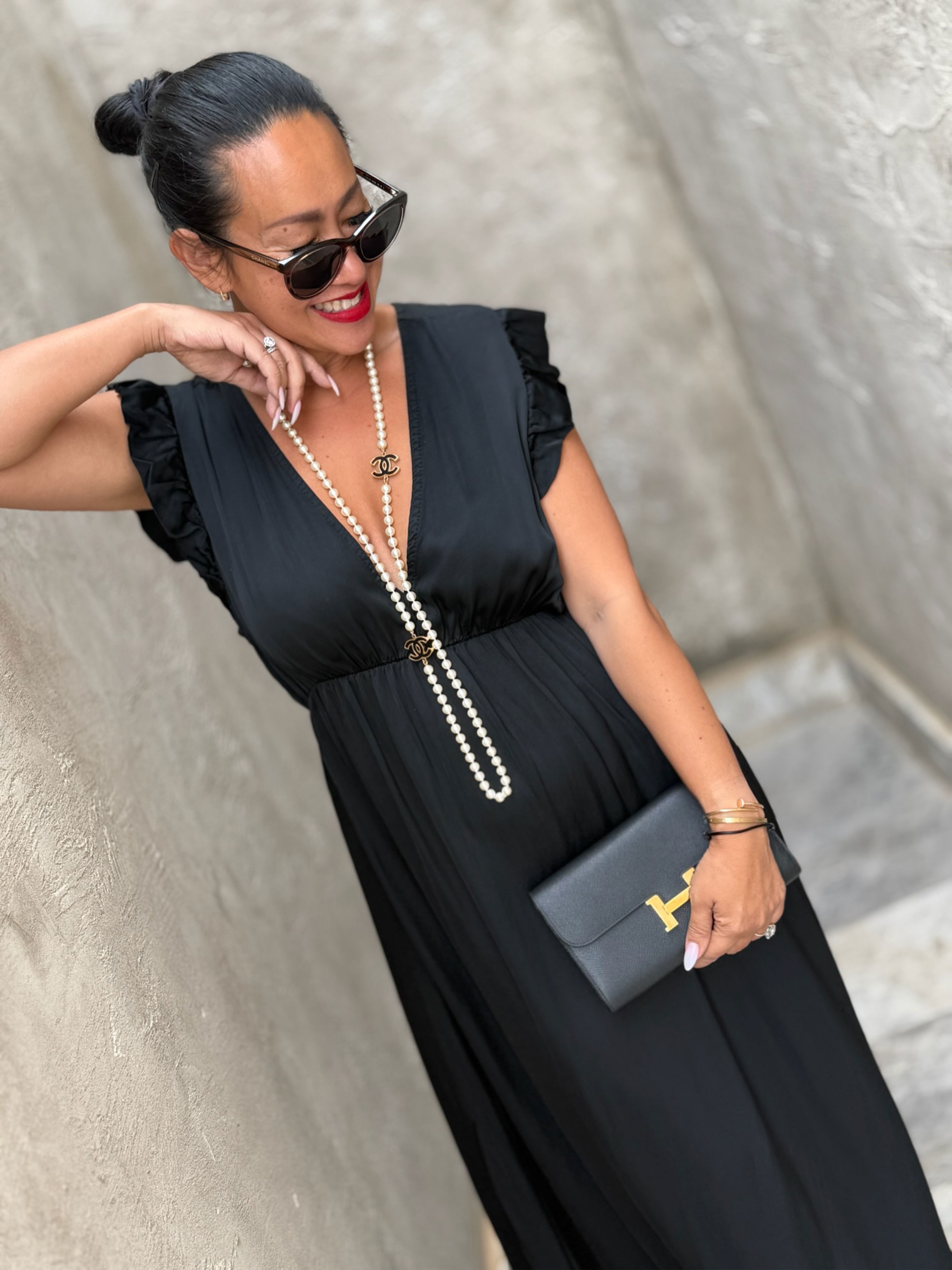 LIMITED Viskose Kleid mit Seidenanteil - Schwarz