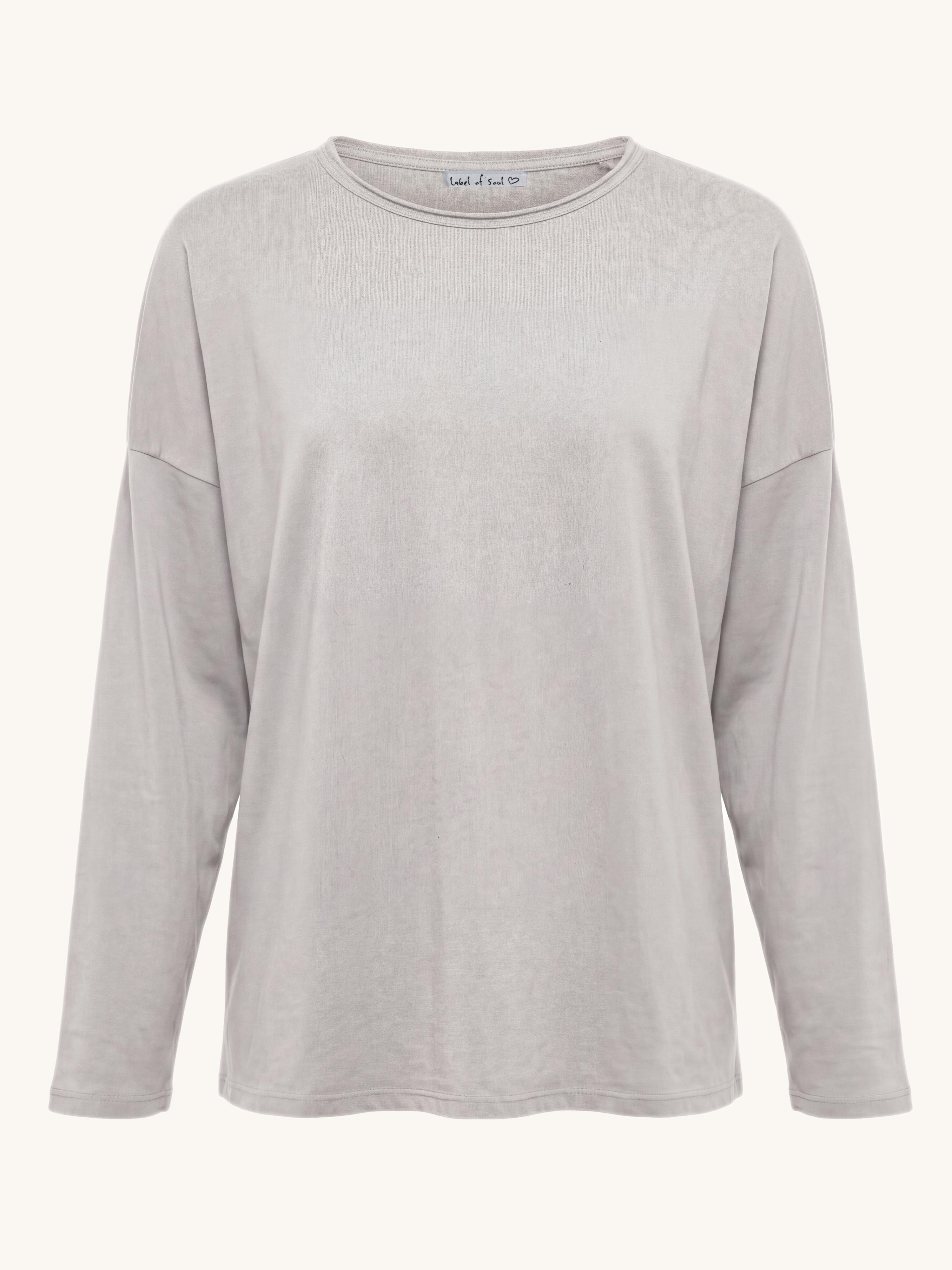 Basic Langarmshirt - Beige