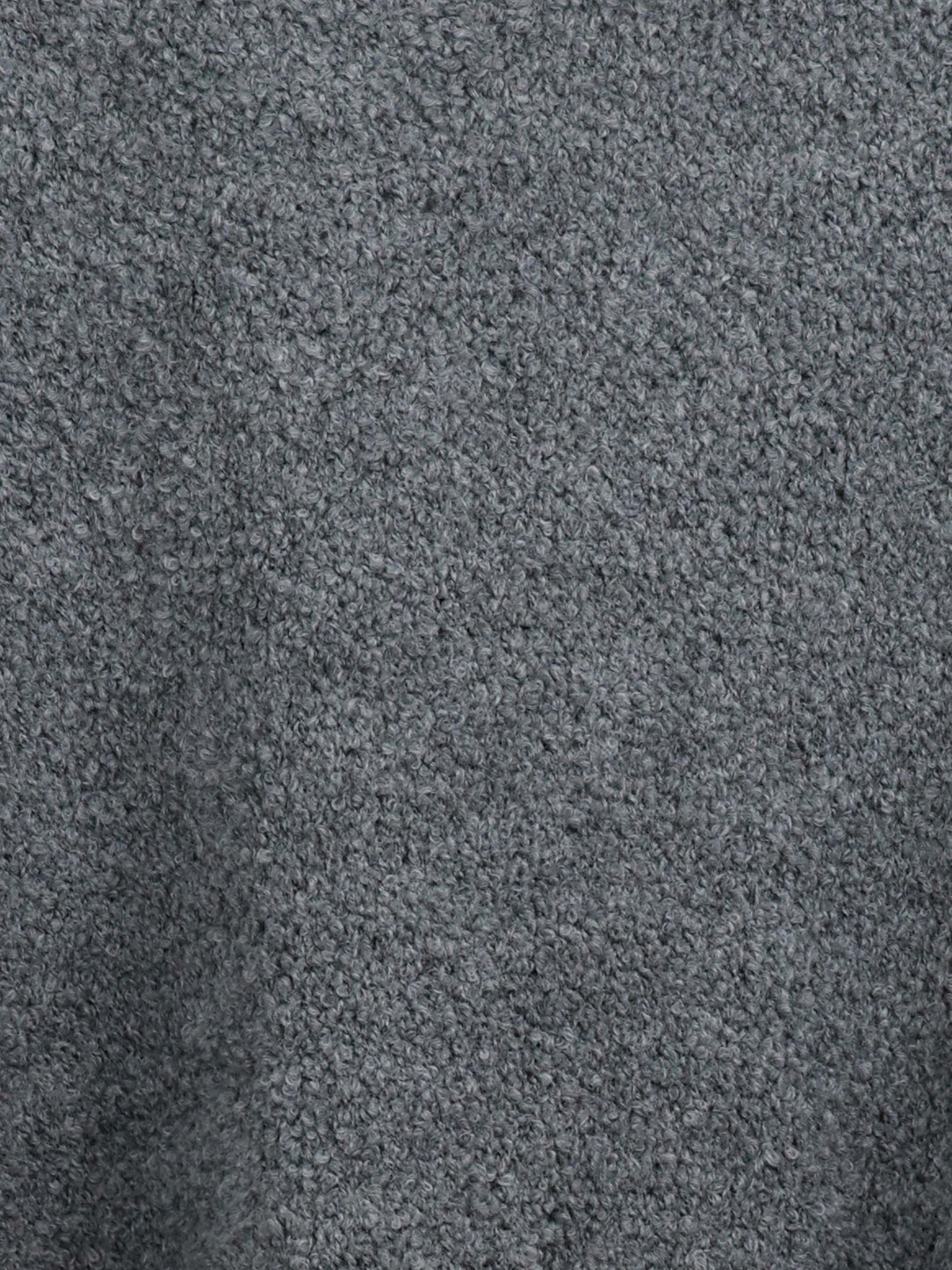 Oversize Bouclé Strickpullover mit V-Ausschnitt - Anthrazit