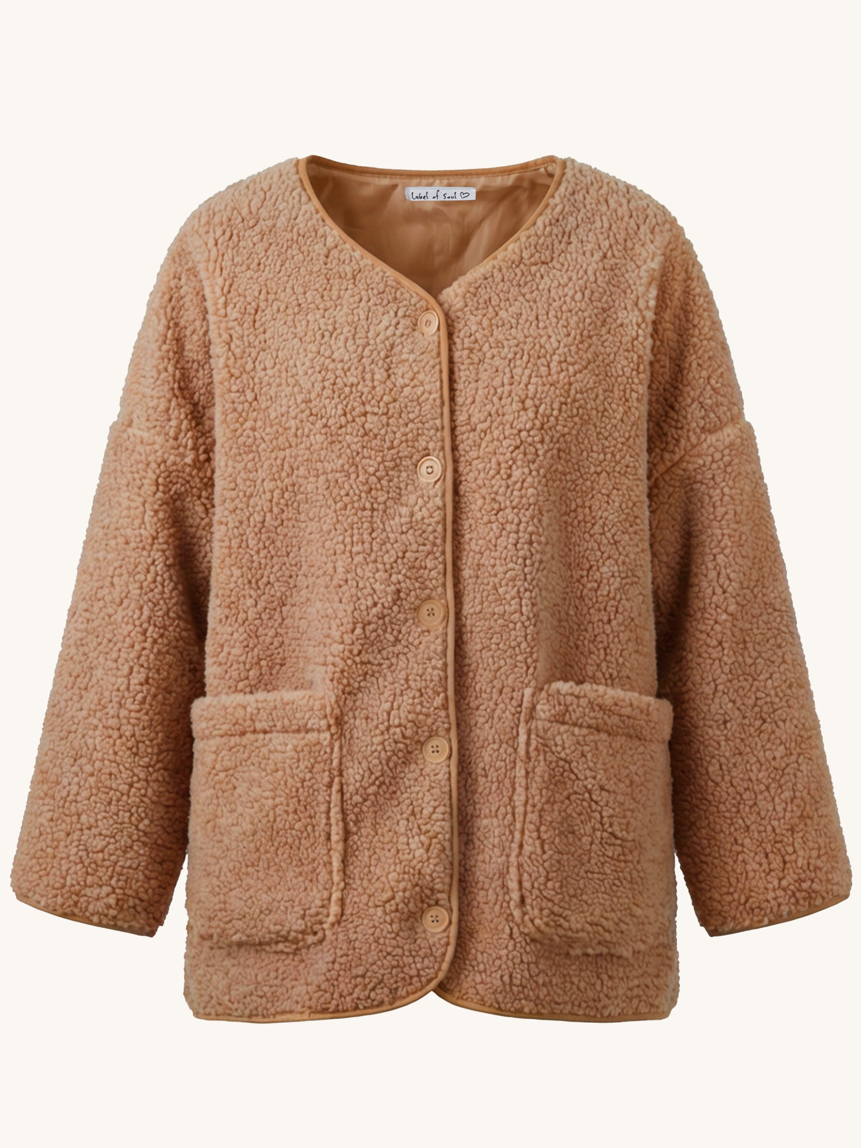 Teddylook Oversize Jacke - ICON - Cinnamon