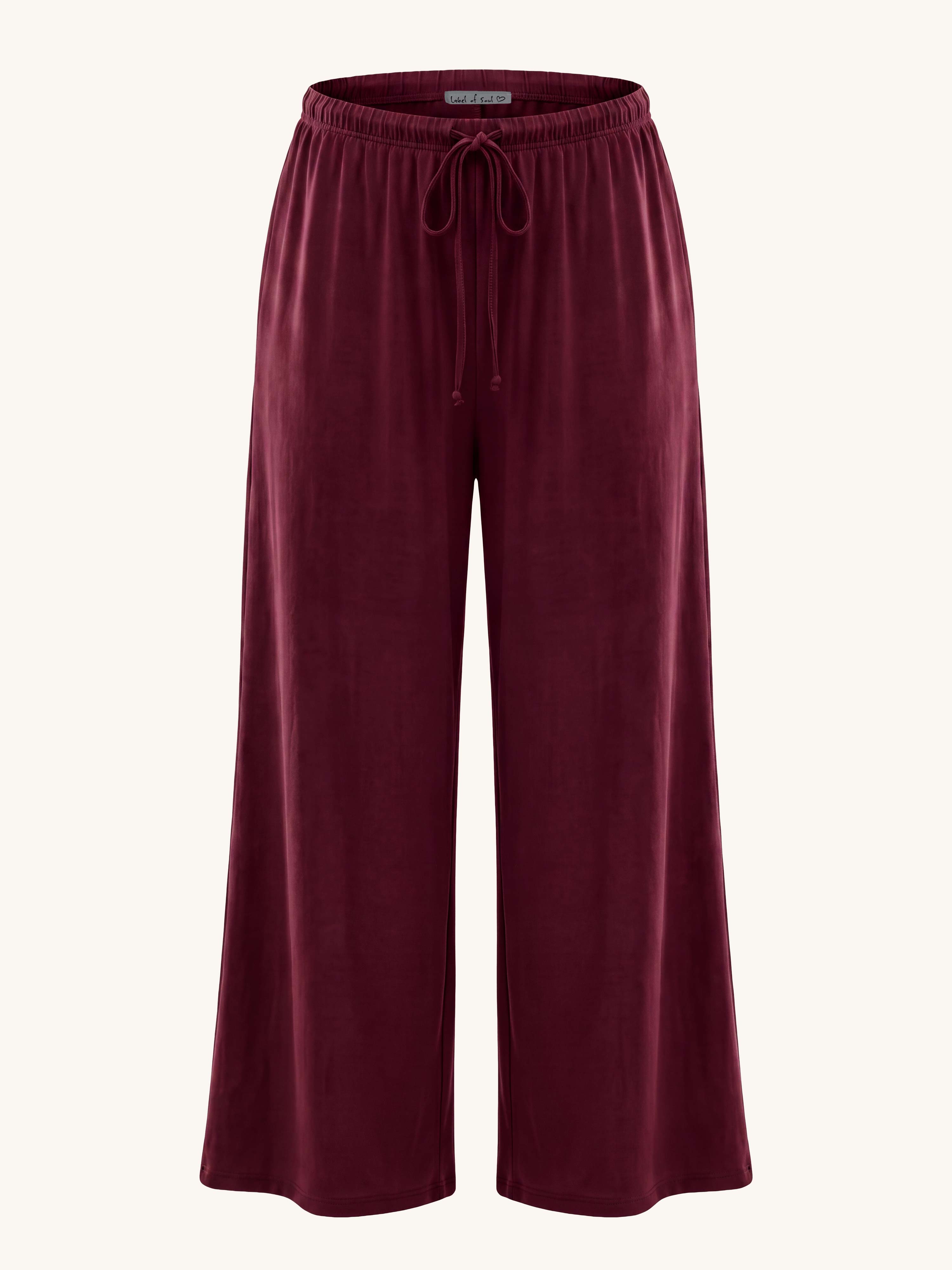 Basic Oversize Loungewear Palazzo Hose - REGULAR - Burgundy