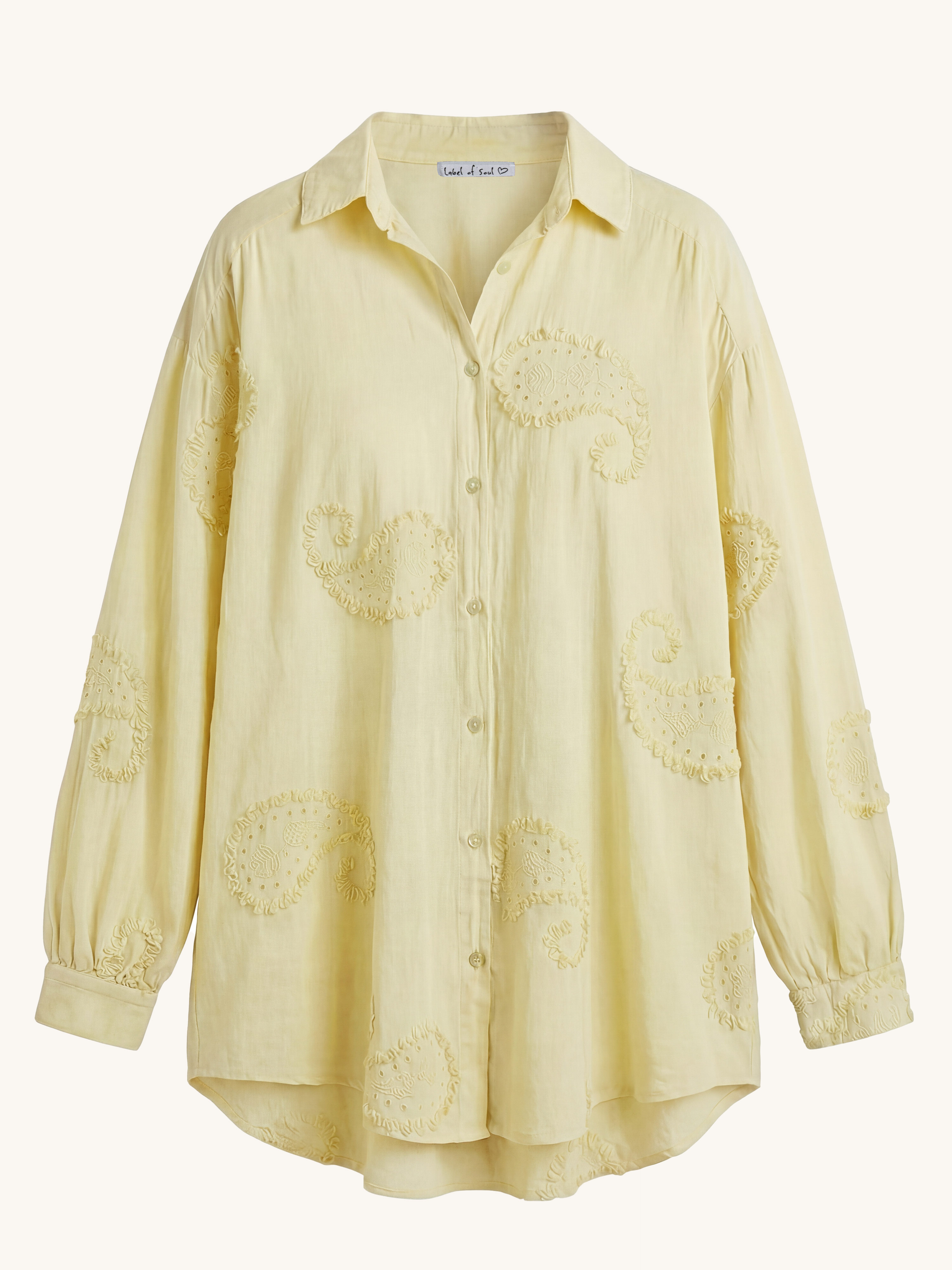 Cotton Oversize Long Bluse - OHANA - Butter Yellow