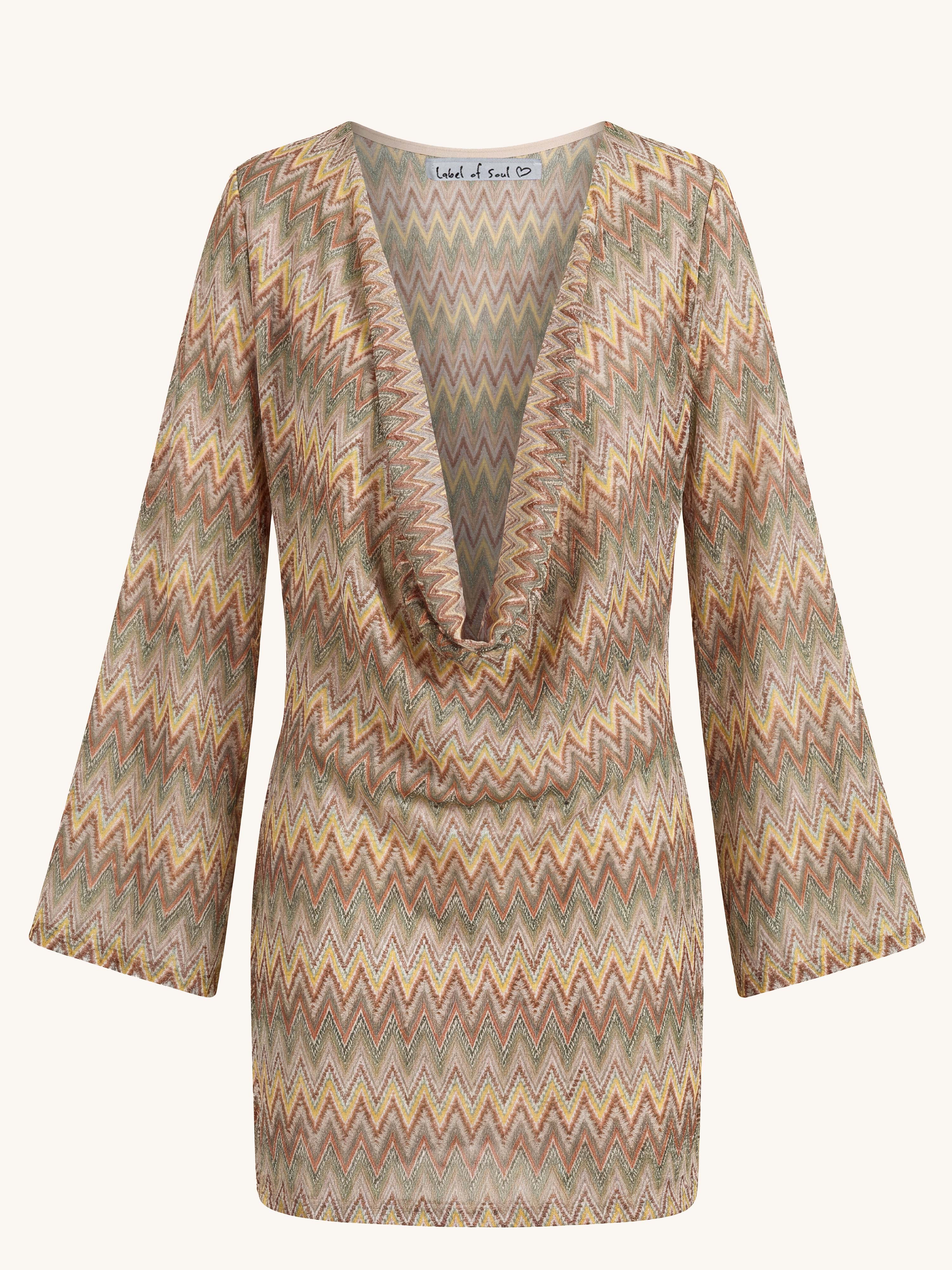 Bluse mit Wasserfallausschnitt - IBIZA BREEZE - Matchalino