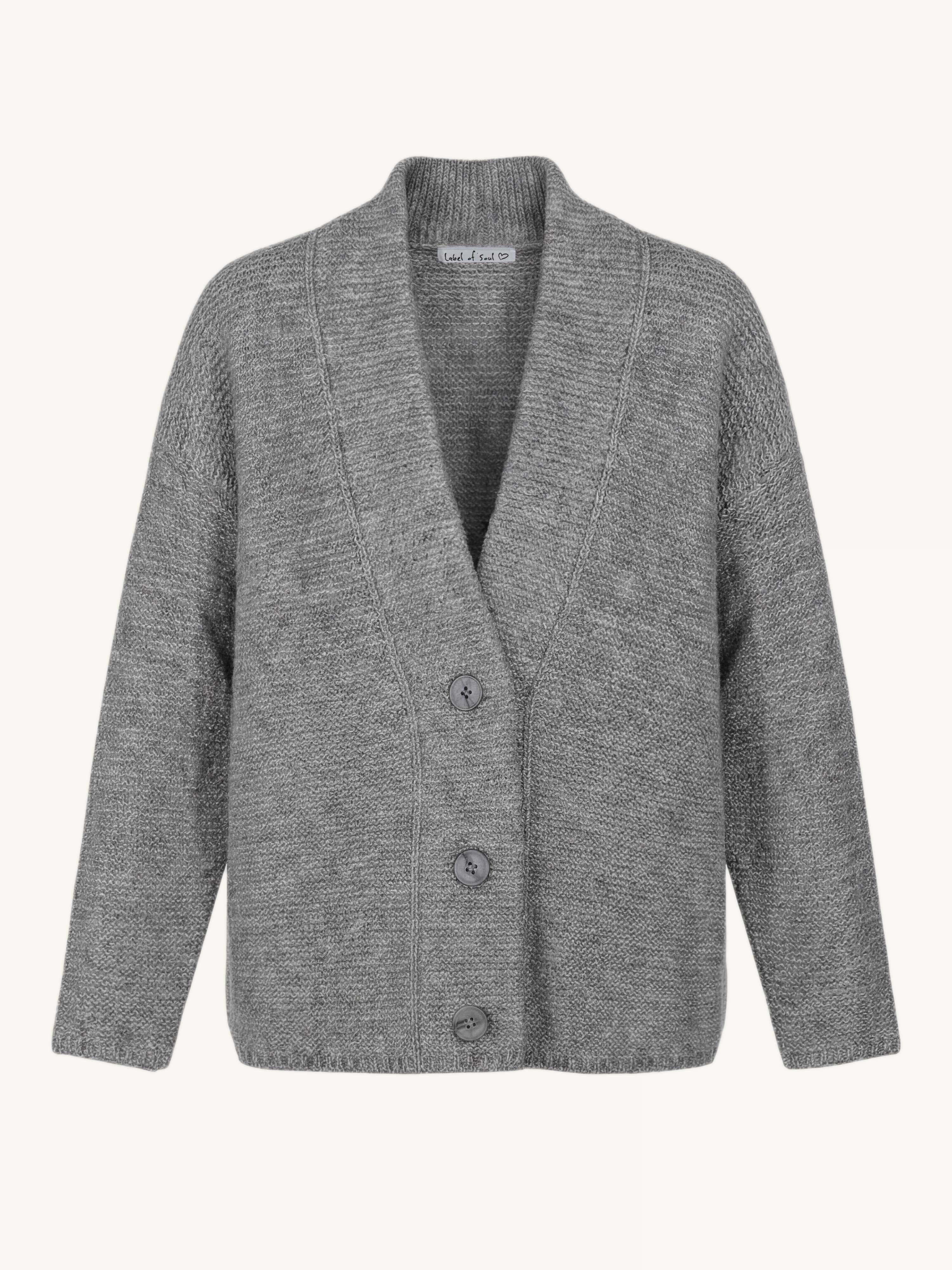 Oversize Wollstrick Cardigan - Grey