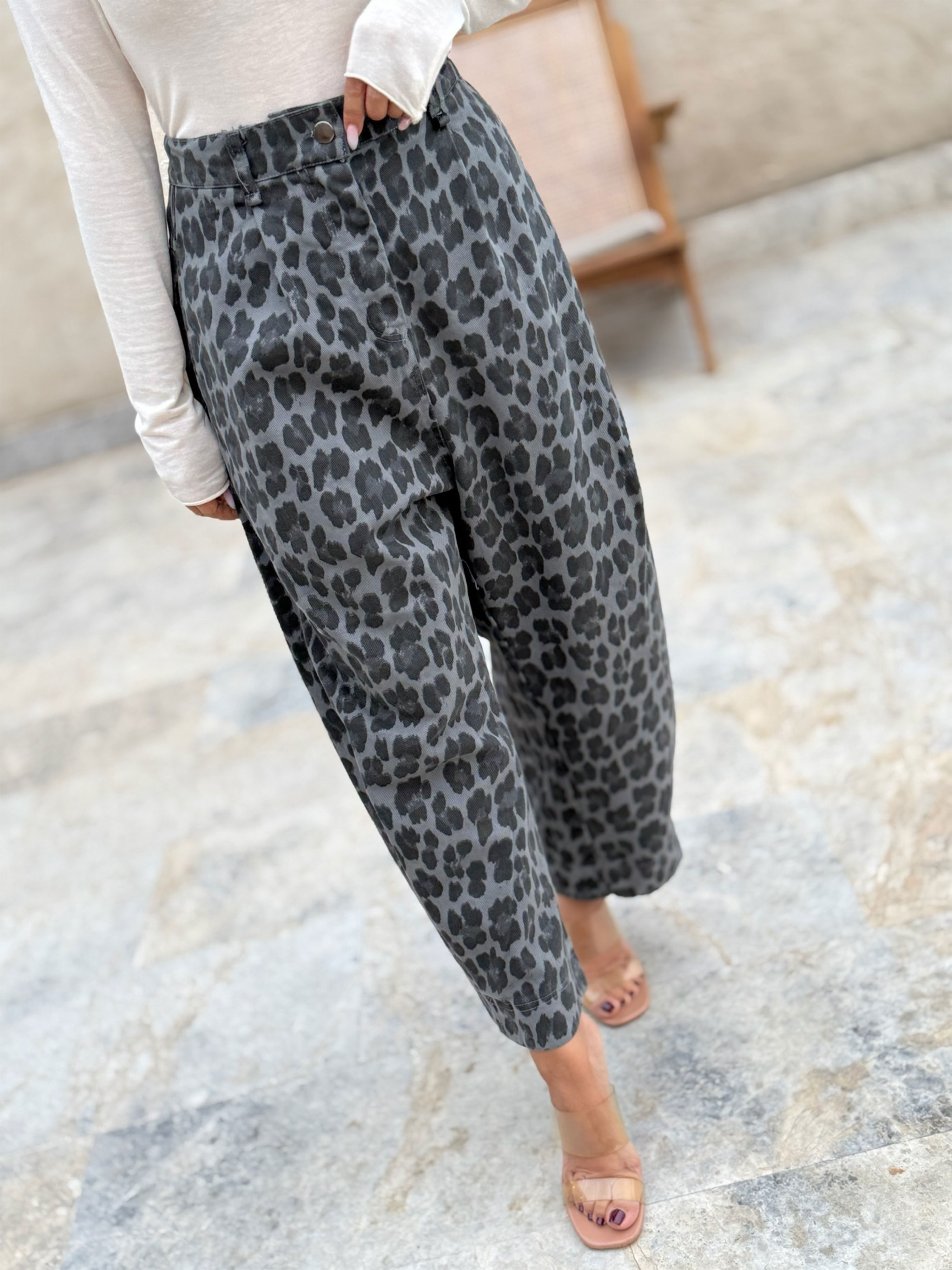 Balloon Jeans Hose - Leo Grau - L