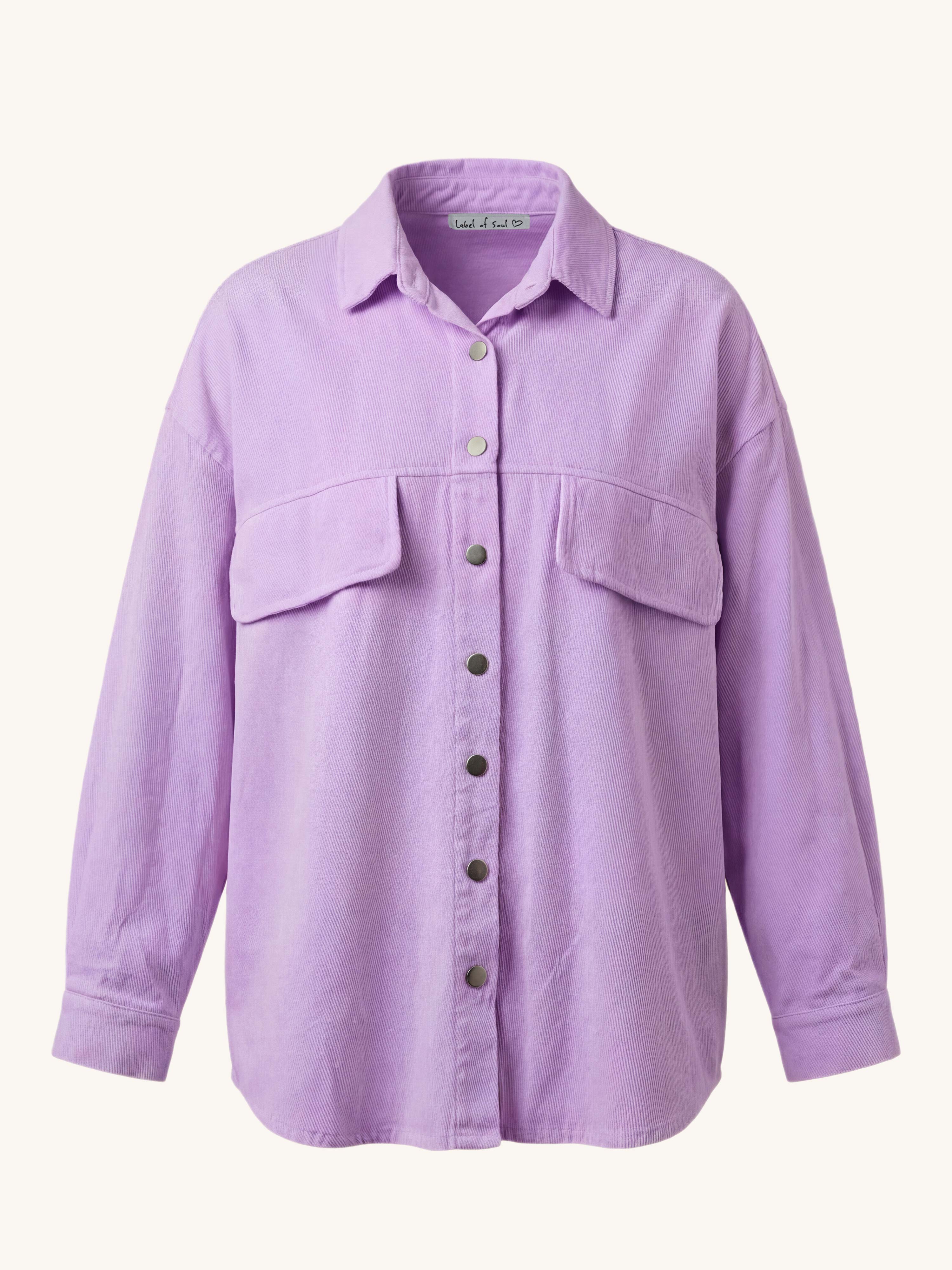 Denim Overshirt Jacke - Flieder