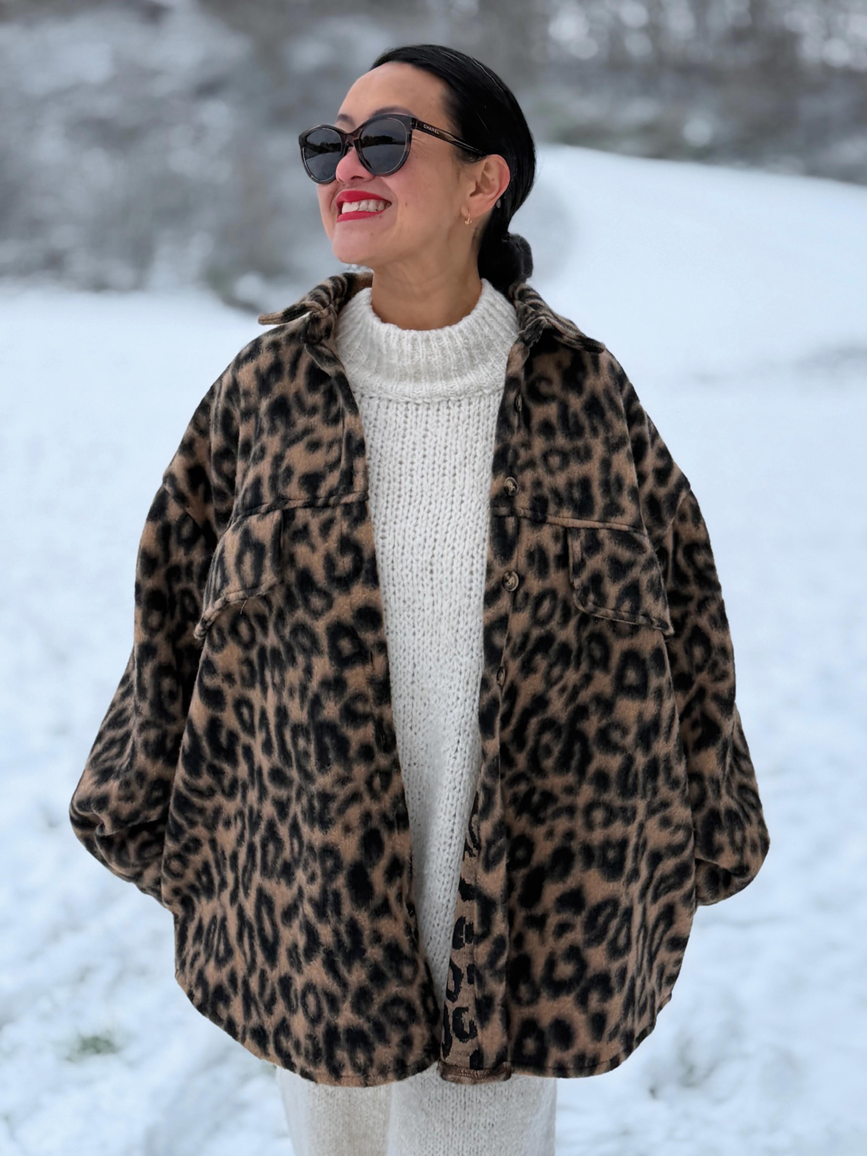 Overshirt Shacket Fleece Jacke - Leo Camel