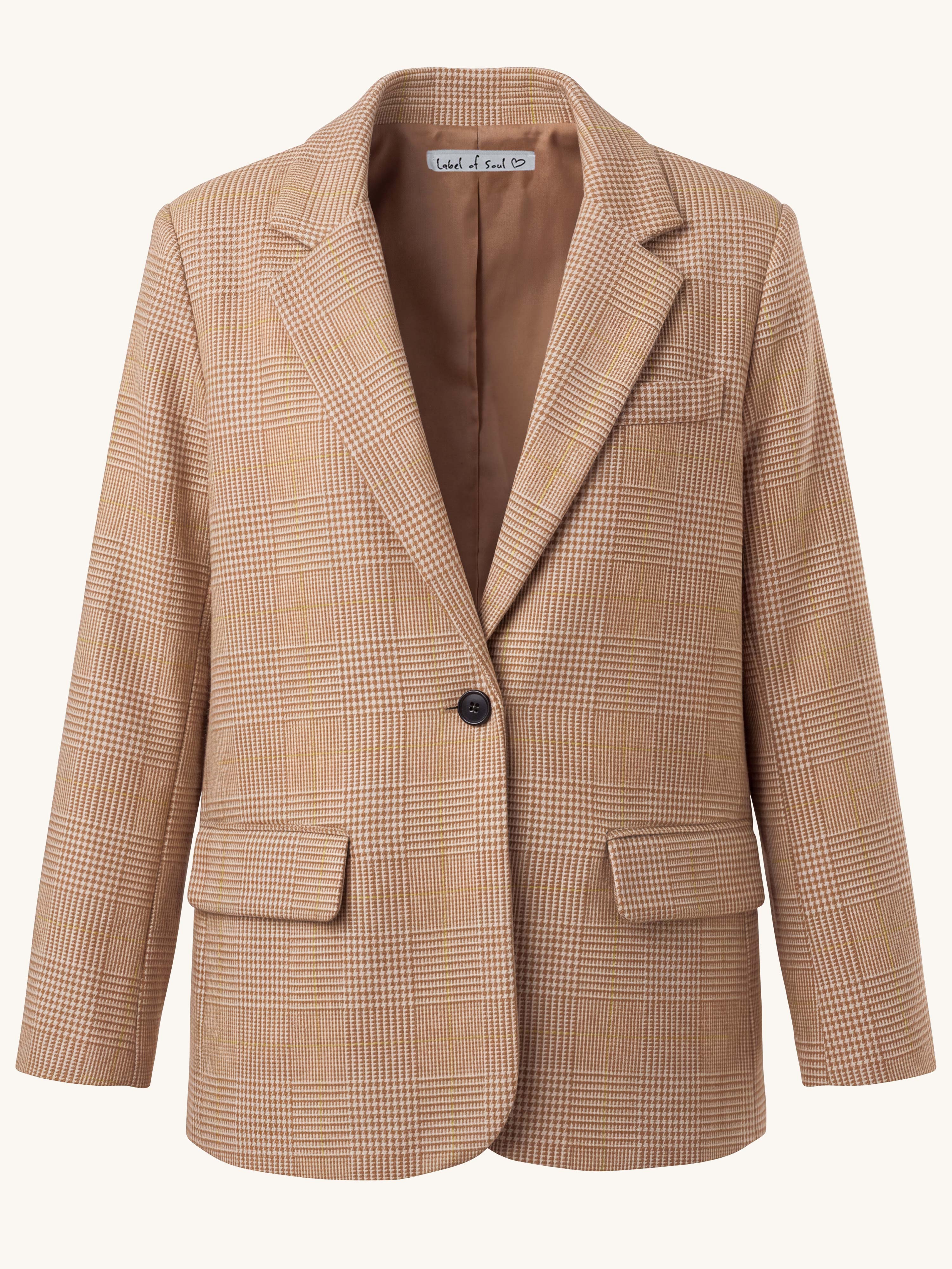 Oversize Blazer Jacke - KARO - Camel