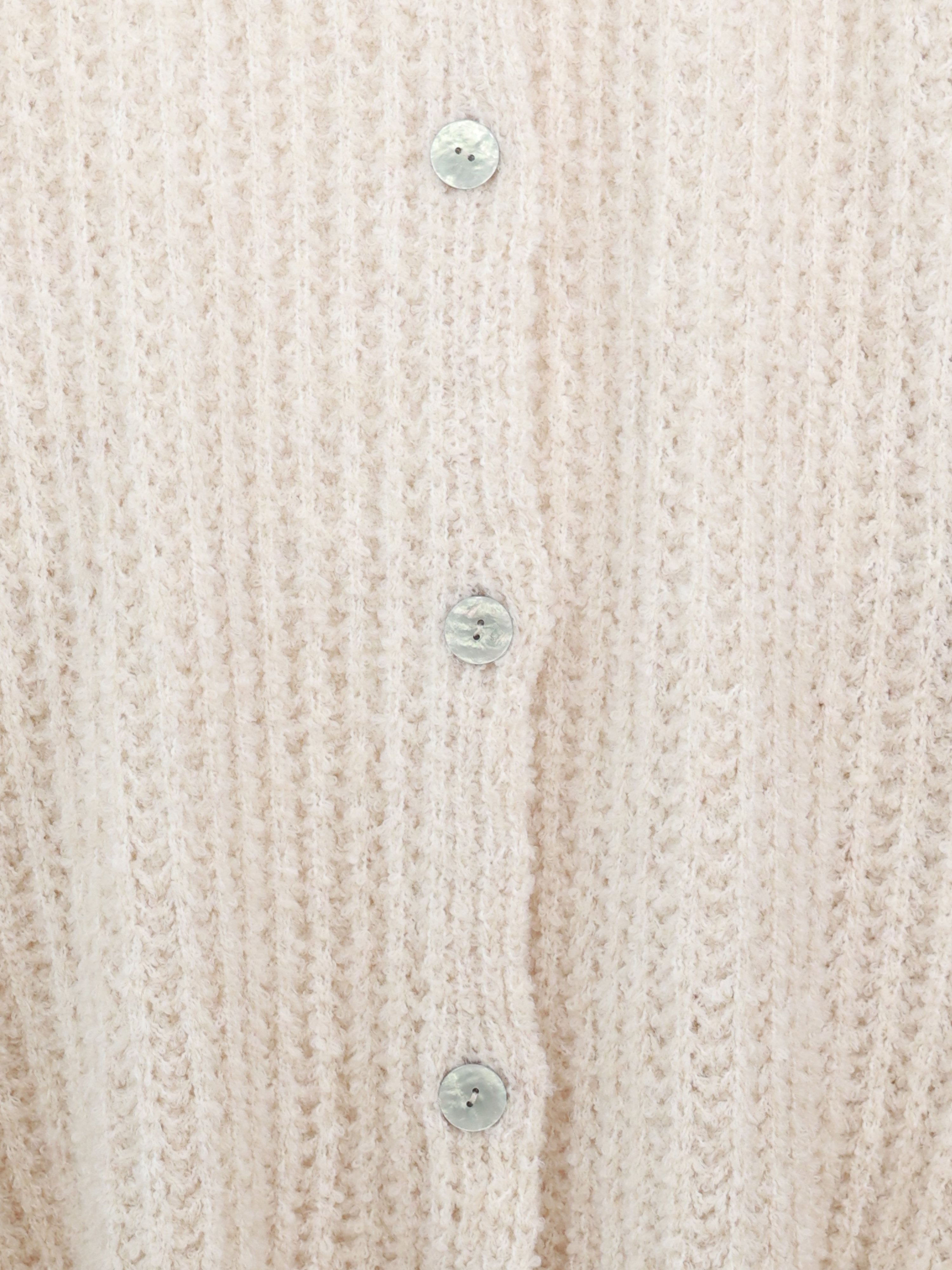 Oversize Bouclé Strickjacke - Creme Oversize Bouclé Strickjacke - Creme