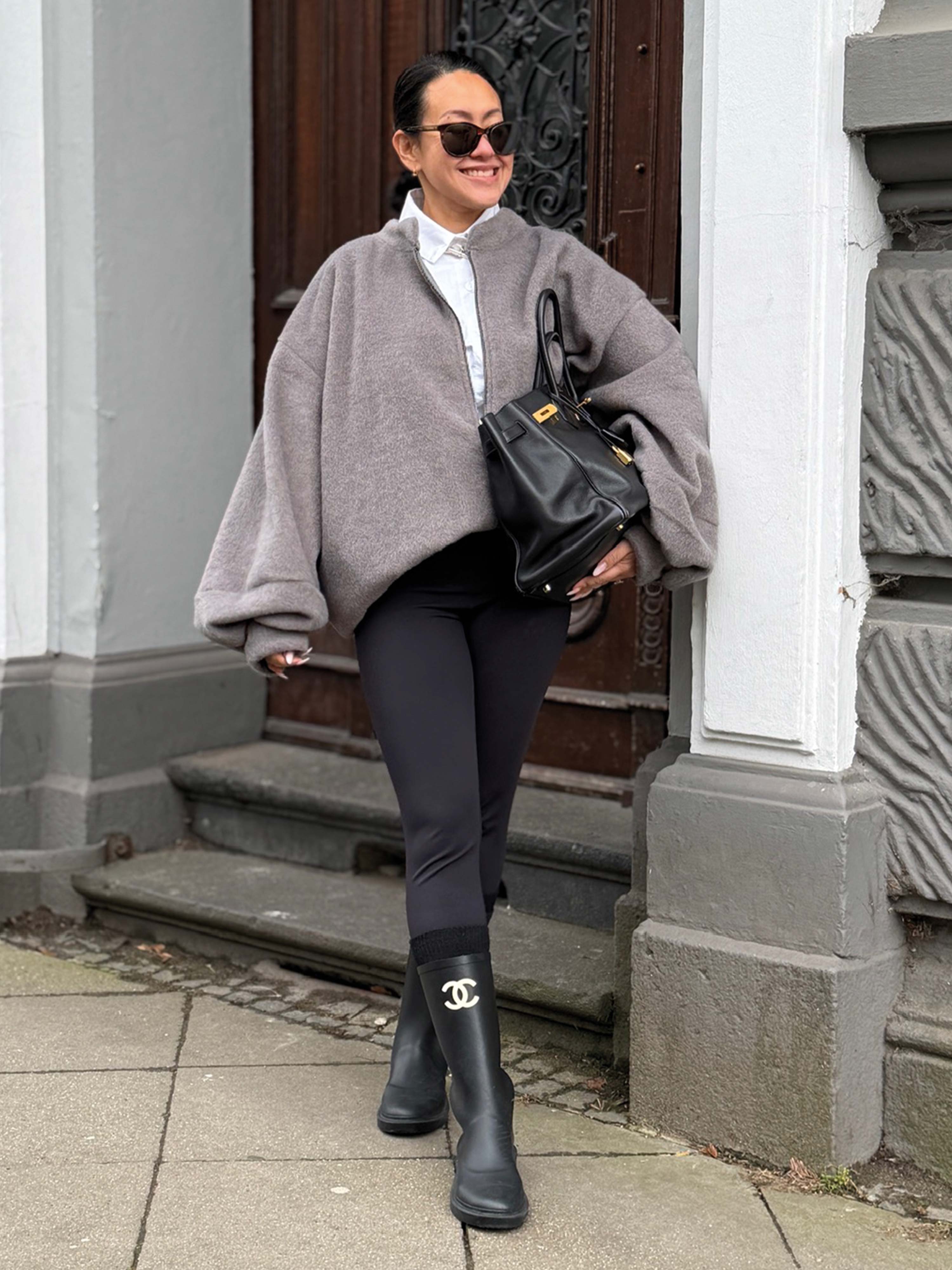 Oversize Jacke mit Taschen - SIGNATURE - Grau