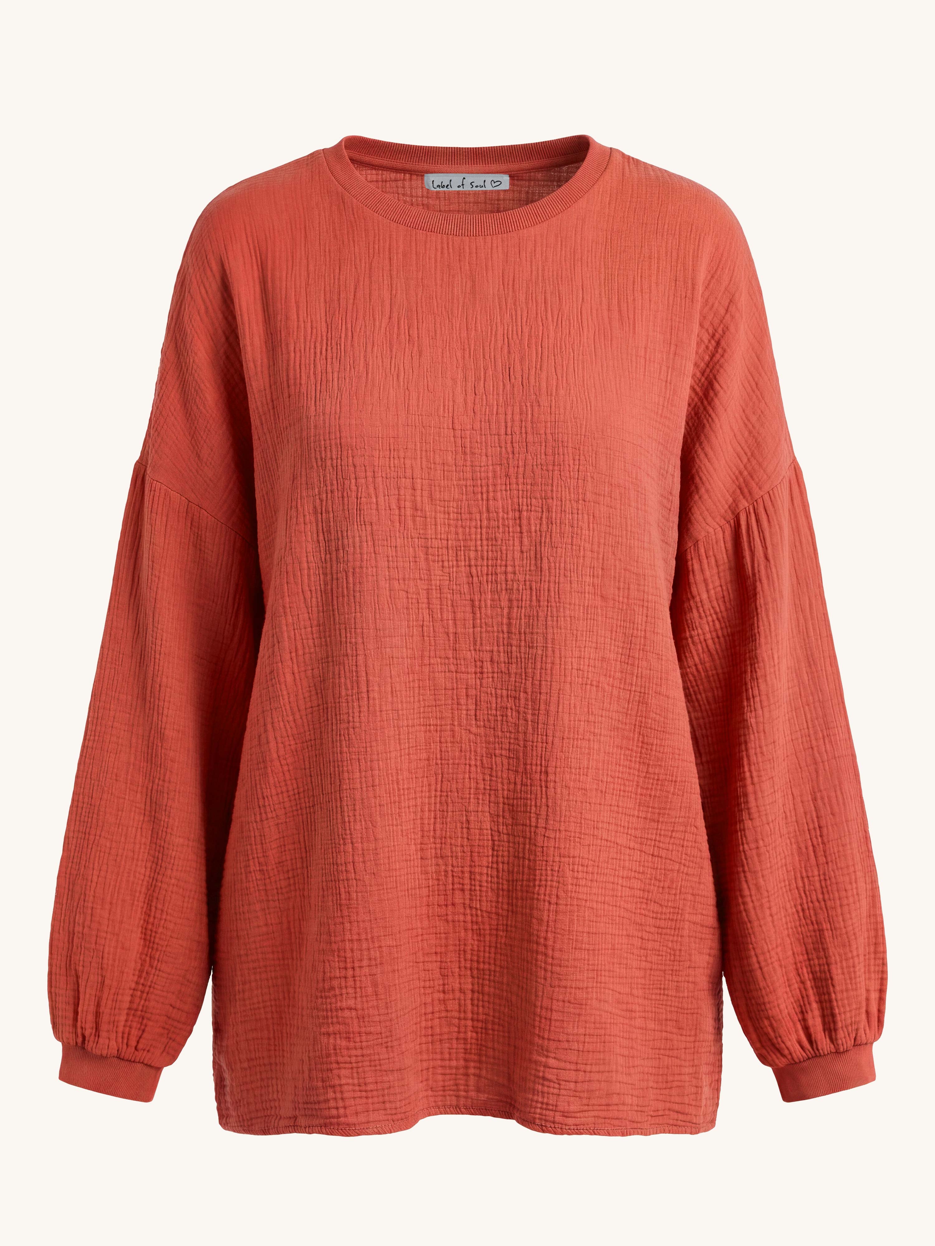 Musselin Oversize Sweatshirt - Rosewood