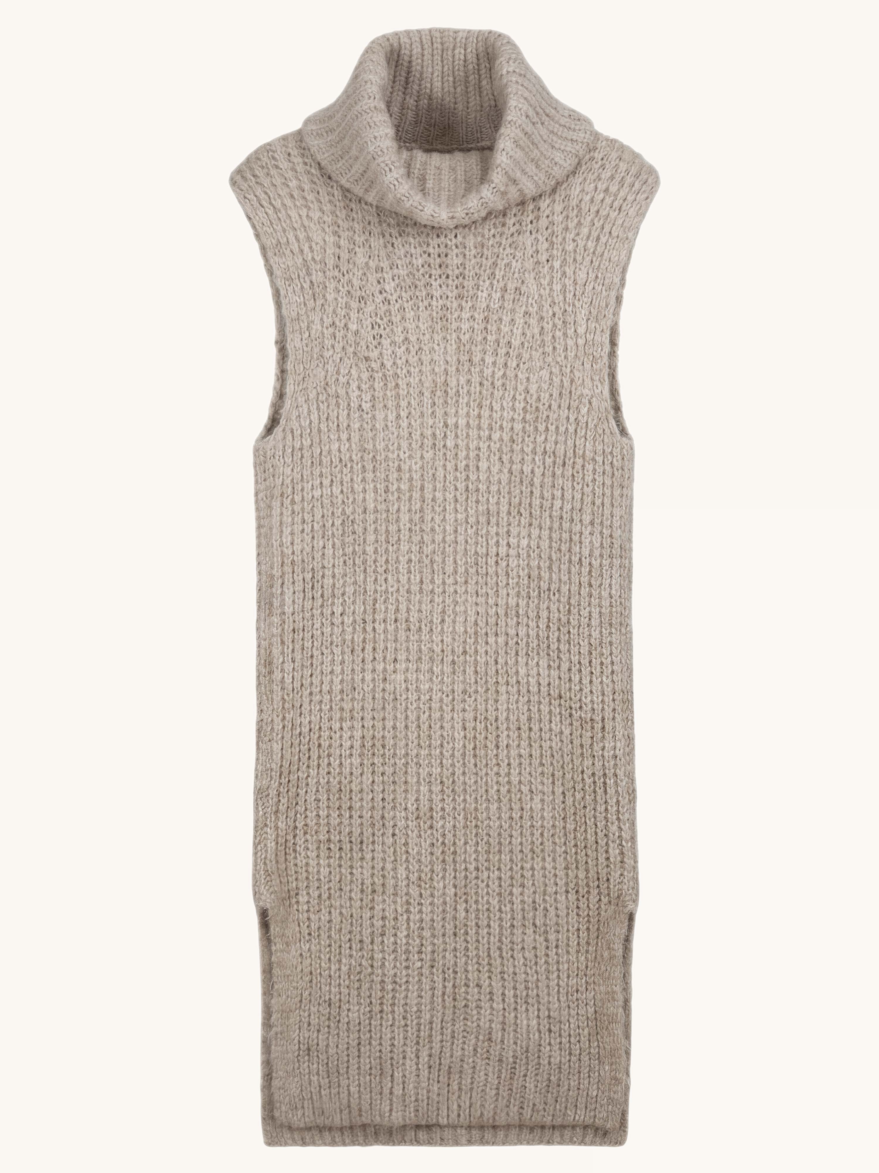 Pullunder Strickkleid mit Rollkragen - FLAUSCHI - Beige