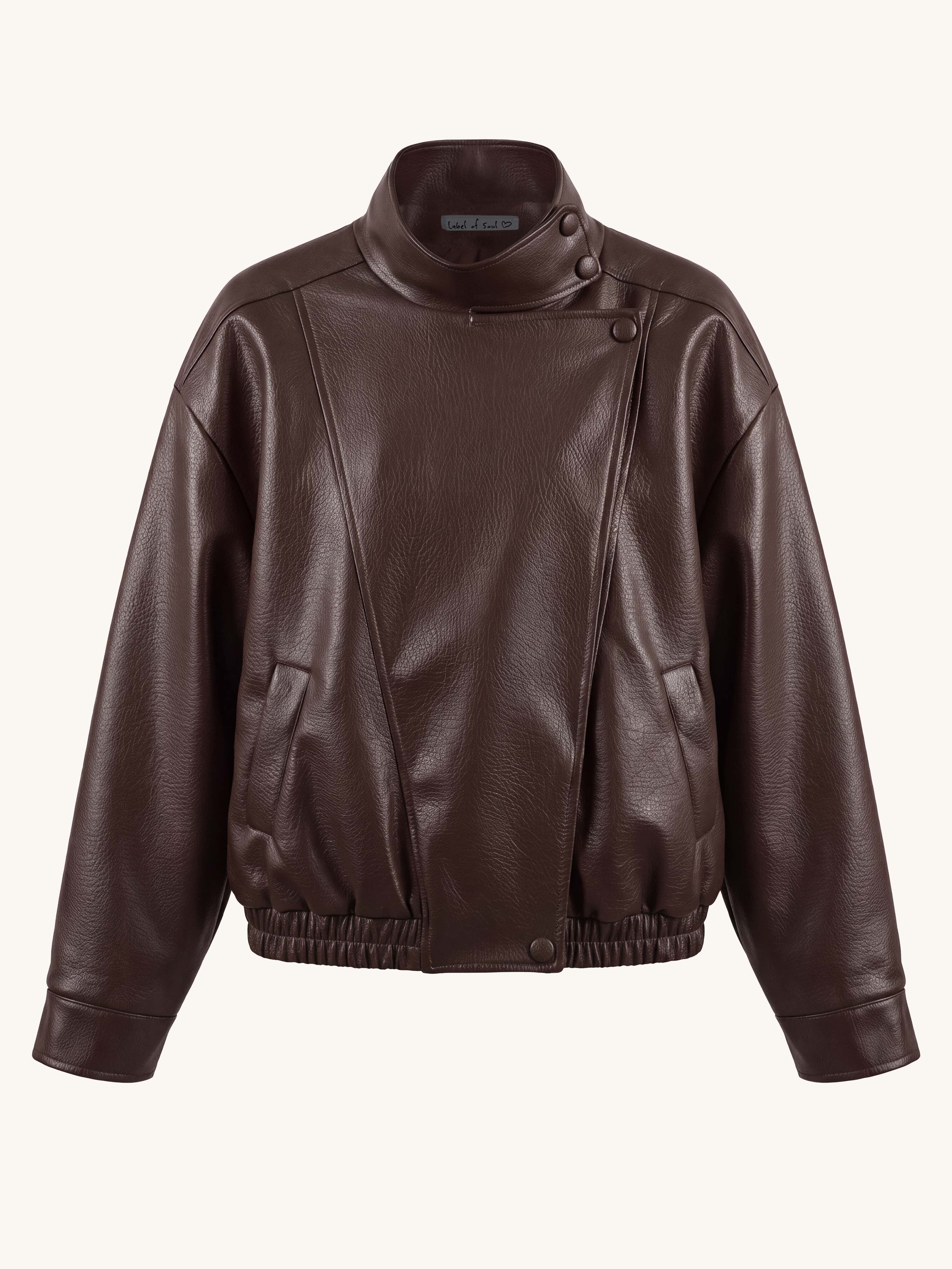 Kunstleder Trench Coat Jacke - Schoko