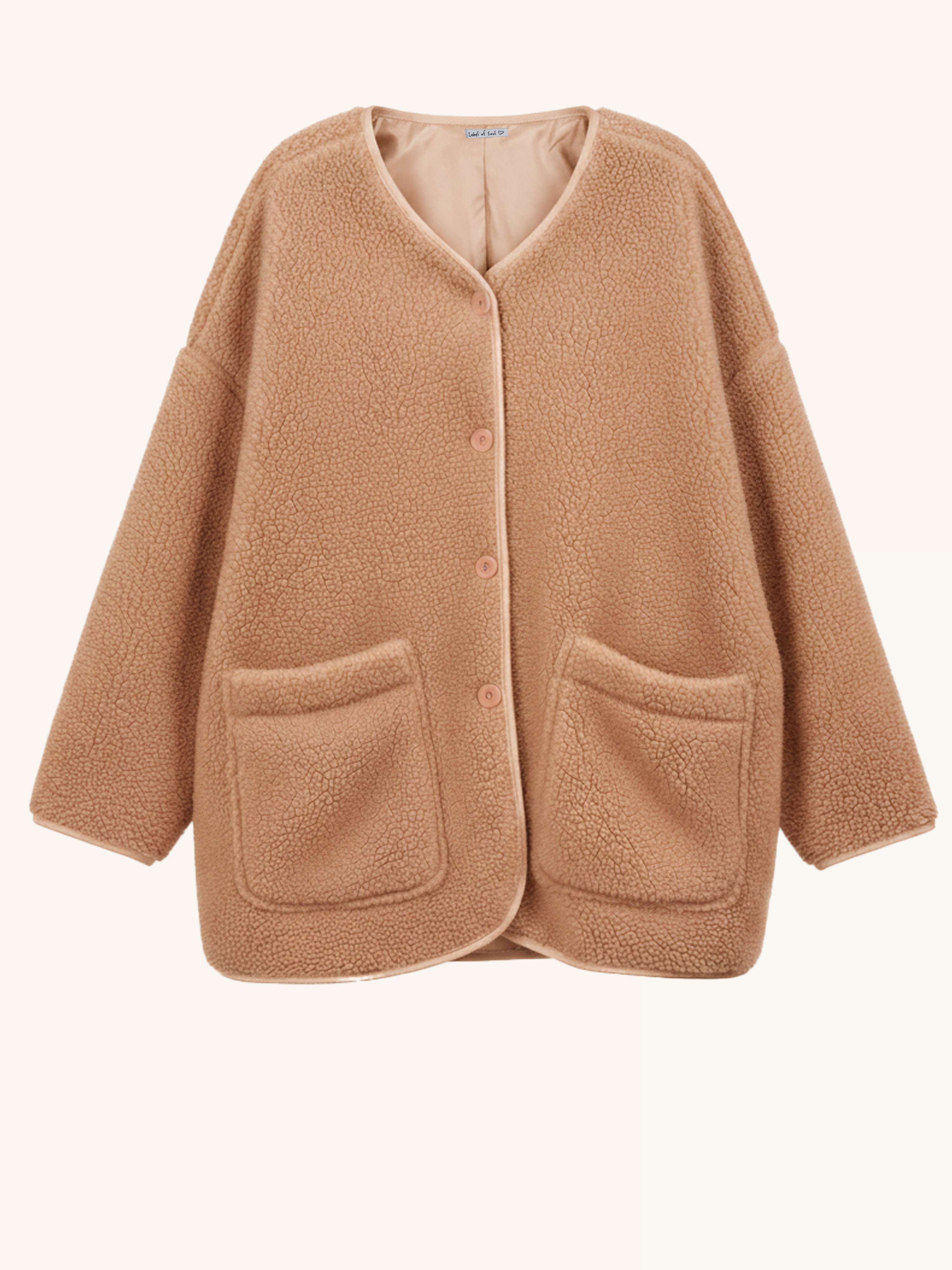 Teddylook Oversize Jacke - ICON - Camel