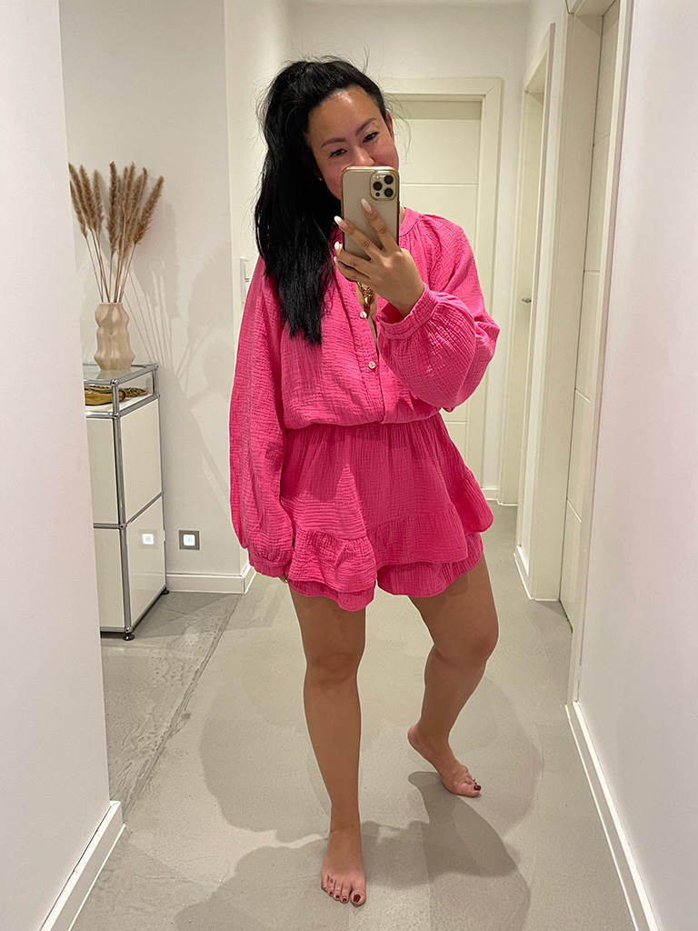 HS-8819-Pink-2 Musselin Overall MYKONOS - Pink